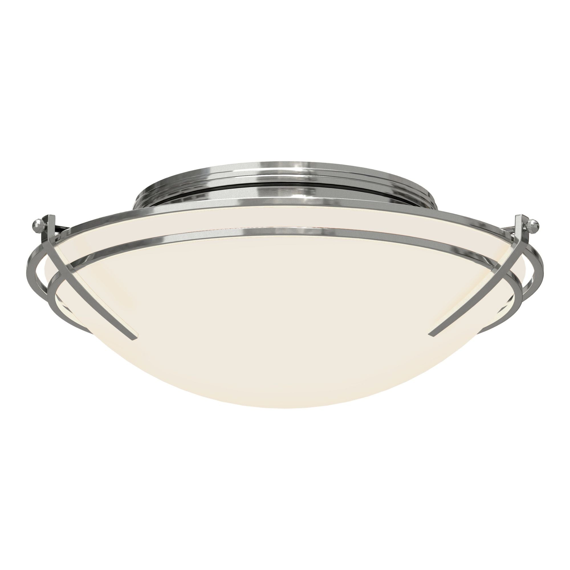 Presidio Tryne Flush Mount 2-Light Opal Glass (GG) in Sterling