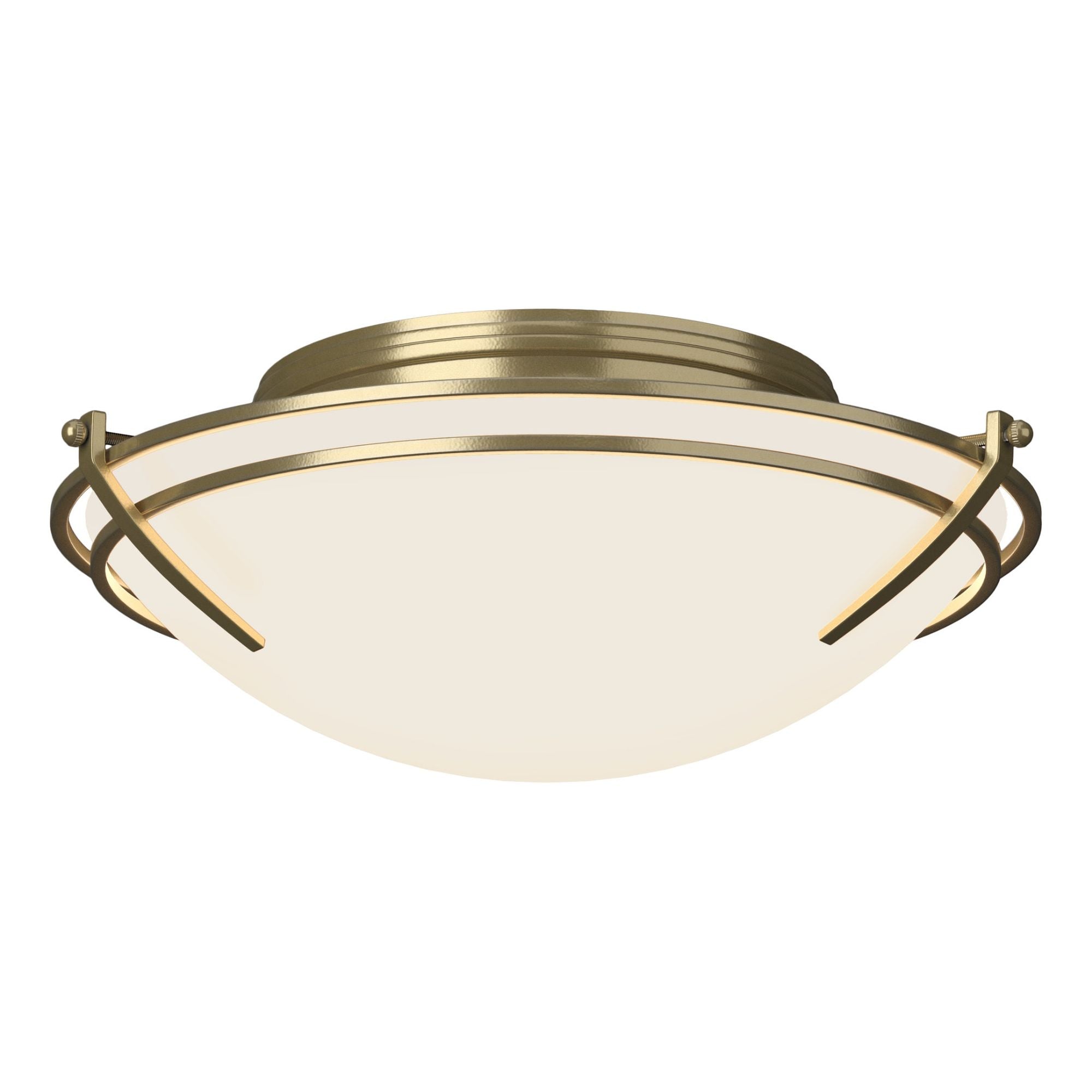 Presidio Tryne Flush Mount 2-Light Opal Glass (GG) in Modern Brass