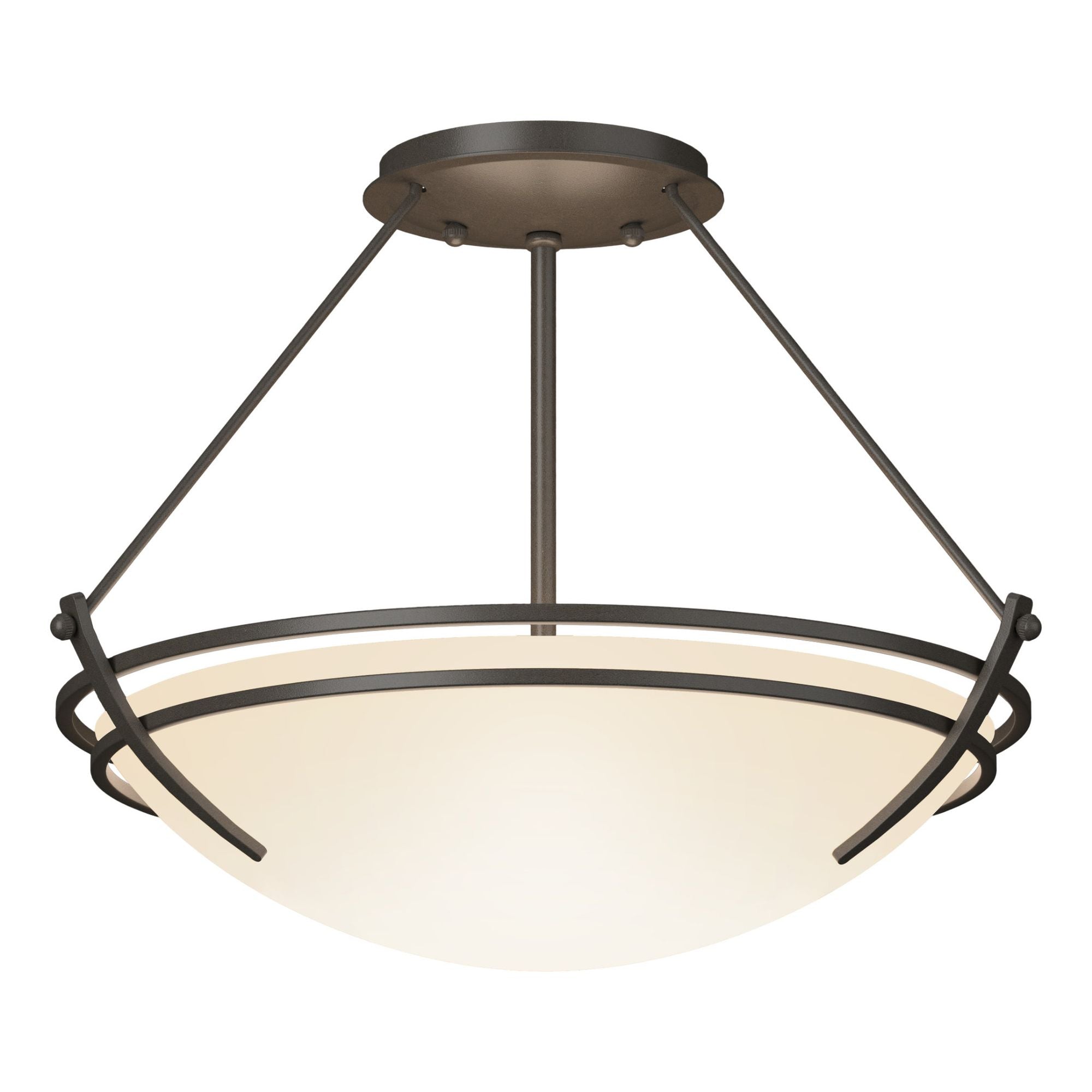 Presidio Tryne Semi-Flush 2-Light Opal Glass (GG) in Dark Smoke
