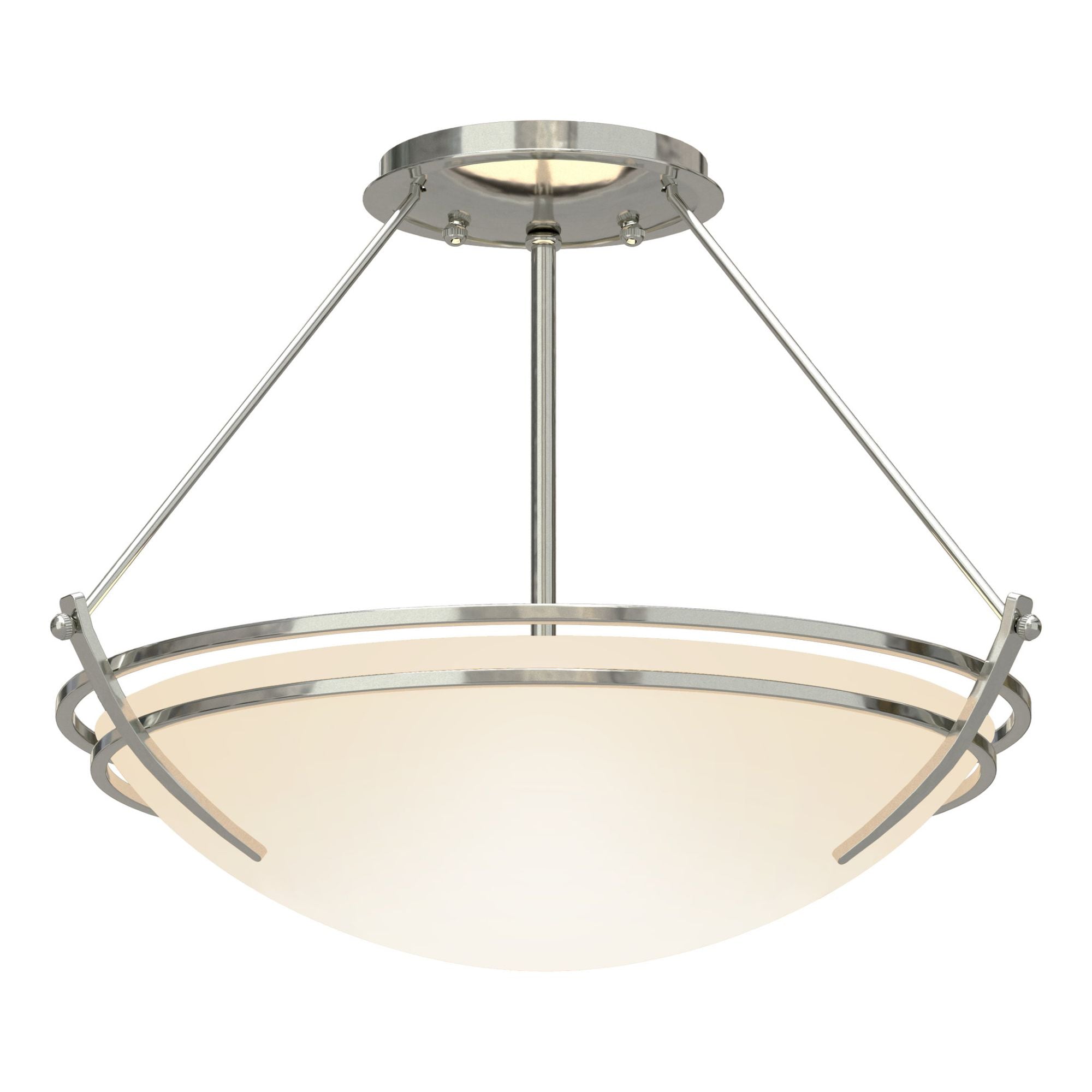 Presidio Tryne Semi-Flush 2-Light Opal Glass (GG) in Sterling