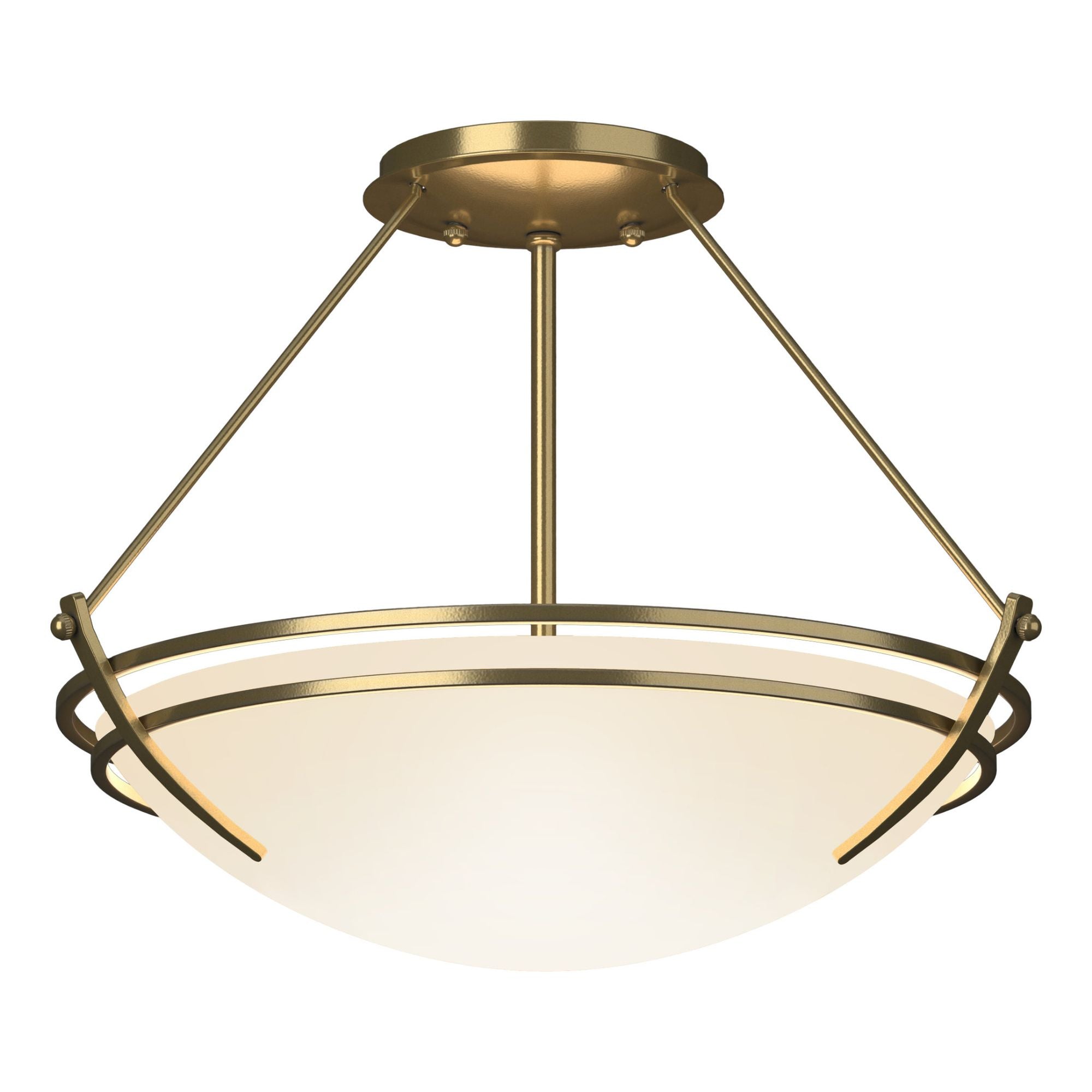 Presidio Tryne Semi-Flush 2-Light Opal Glass (GG) in Modern Brass