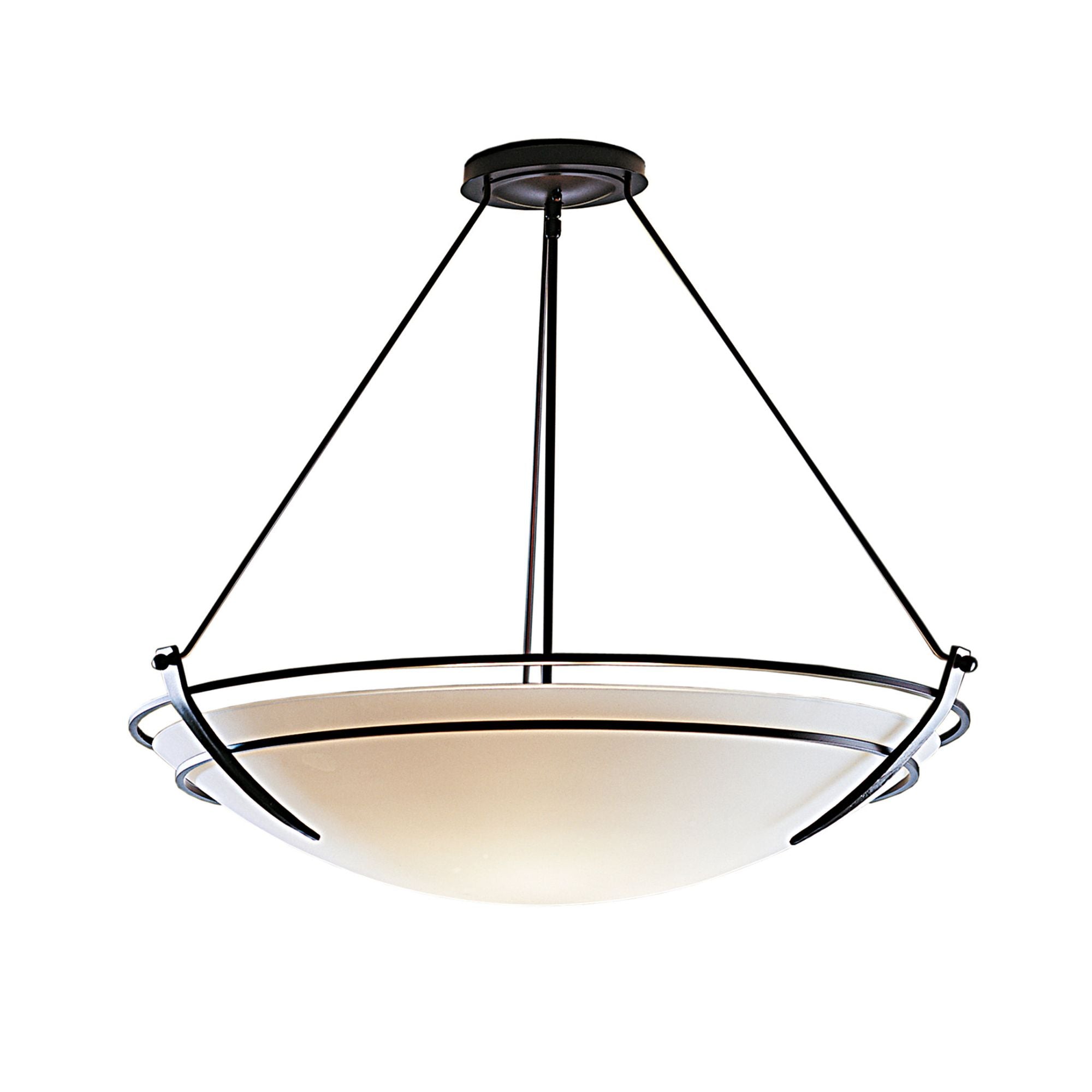 Presidio Tryne Large Semi-Flush 3-Light Opal Glass (GG) in Black