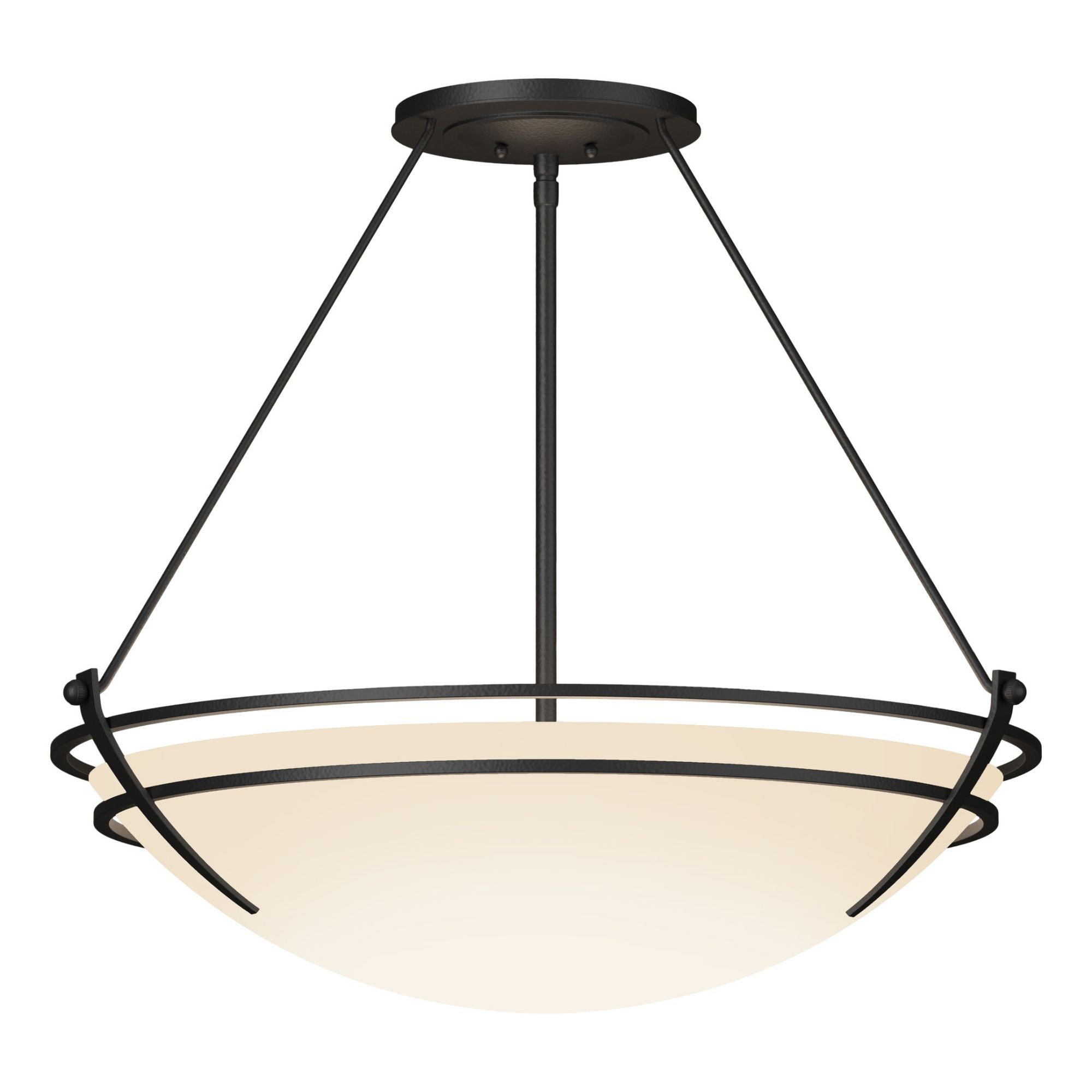 Presidio Tryne Large Semi-Flush 3-Light Opal Glass (GG) in Black