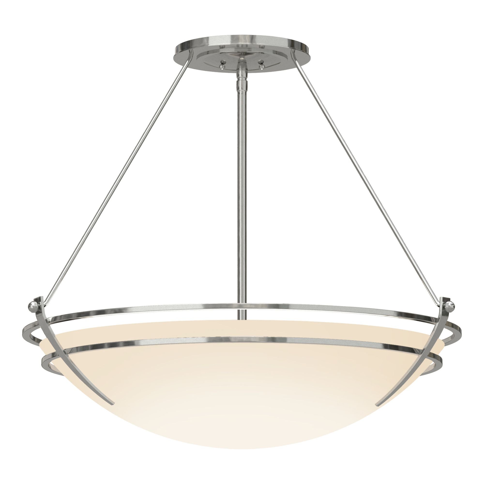 Presidio Tryne Large Semi-Flush 3-Light Opal Glass (GG) in Sterling