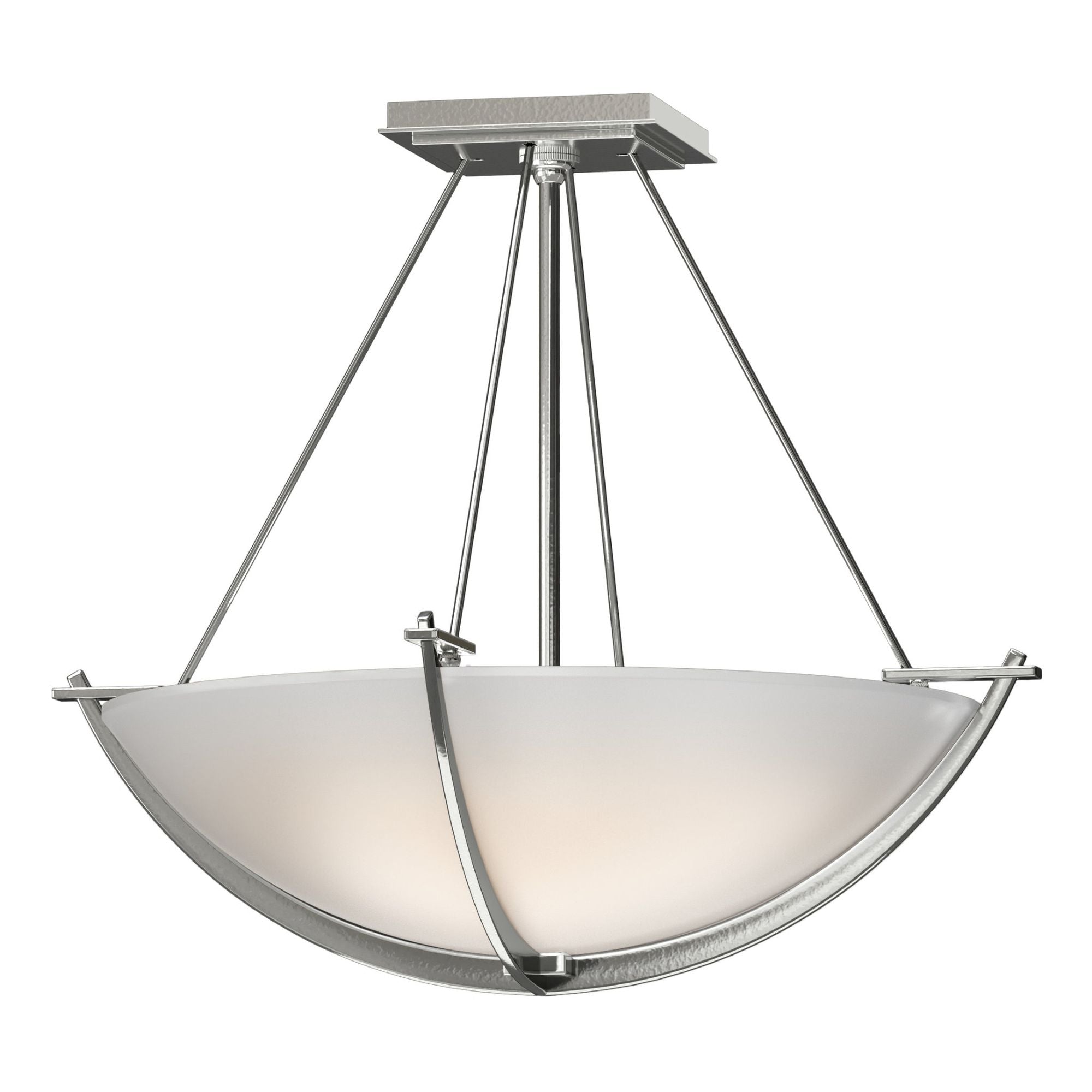 Compass Small Semi-Flush 3-Light Opal Glass (GG) in Sterling