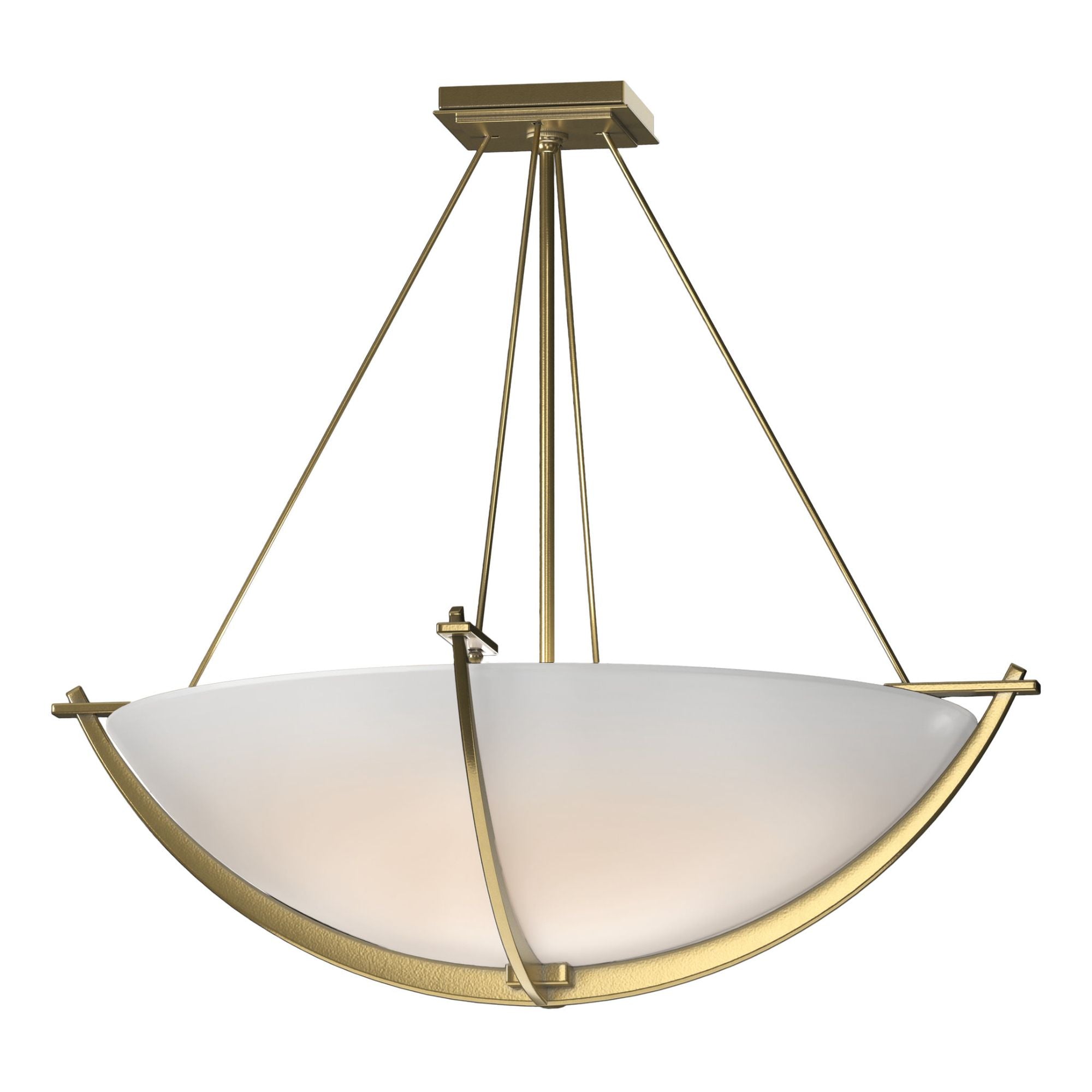 Compass Large Semi-Flush 3-Light Opal Glass (GG) in Modern Brass