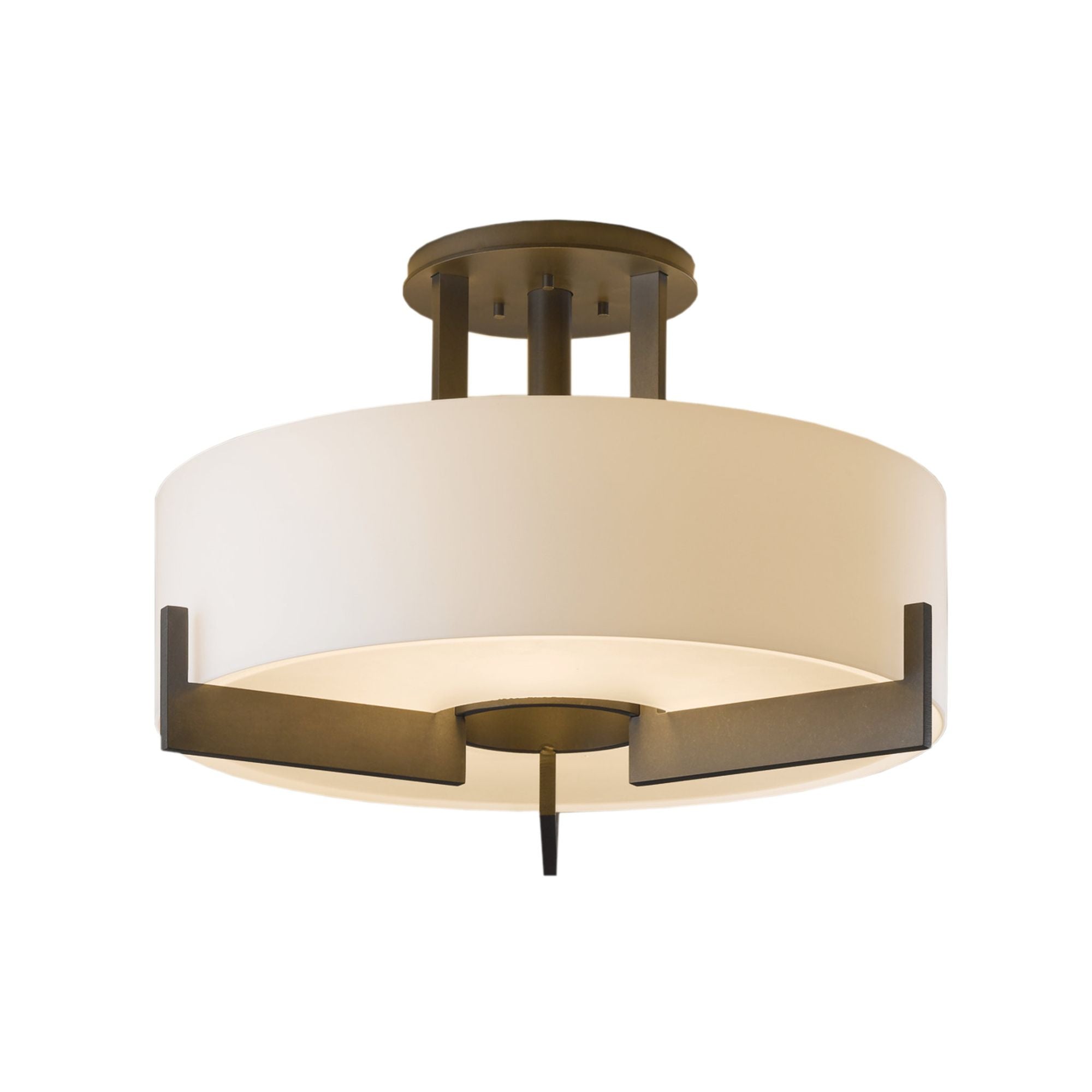 Axis Semi-Flush 3-Light Opal Glass (GG) in Dark Smoke