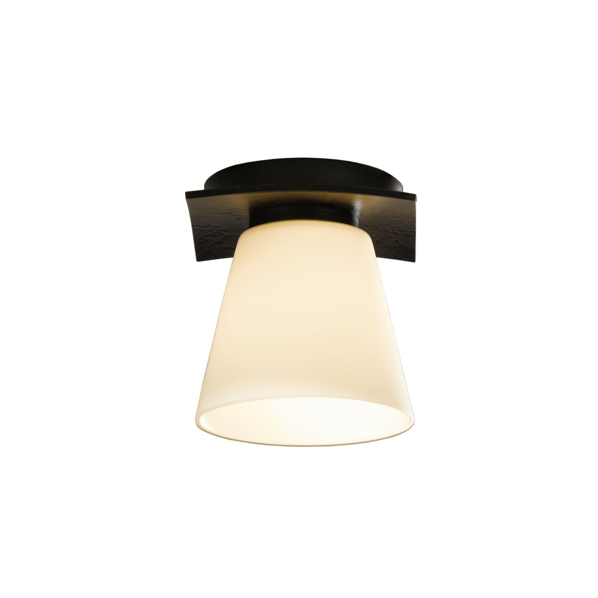 Wren Flush Mount 1-Light Opal Glass (GG) in Dark Smoke