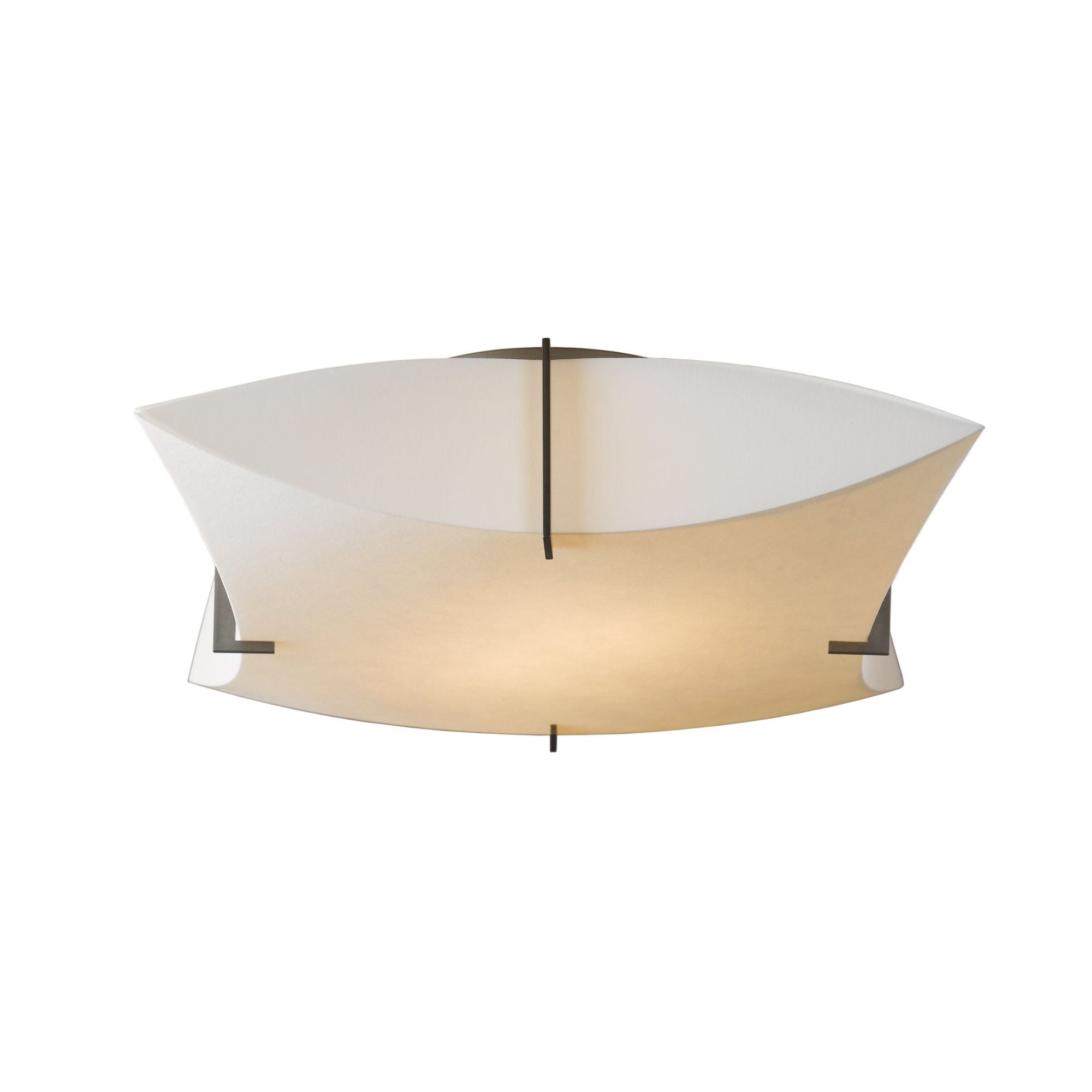 Bento Semi-Flush Mount 2-Light Spun Frost (SH) in Dark Smoke