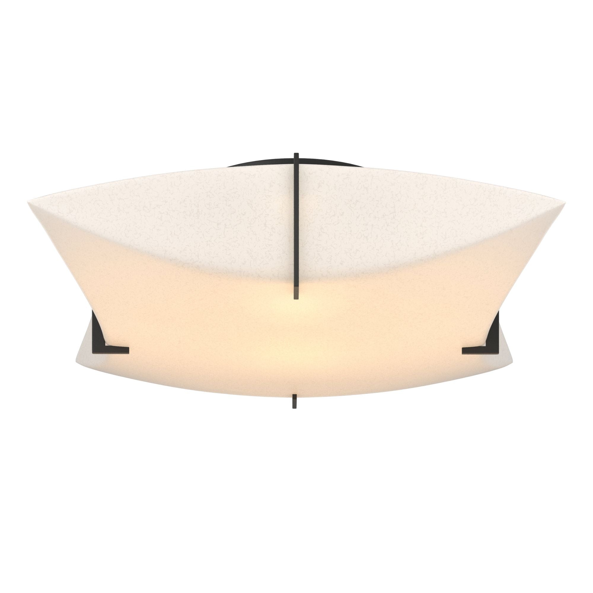 Bento Semi-Flush Mount 2-Light Spun Frost (SH) in Black