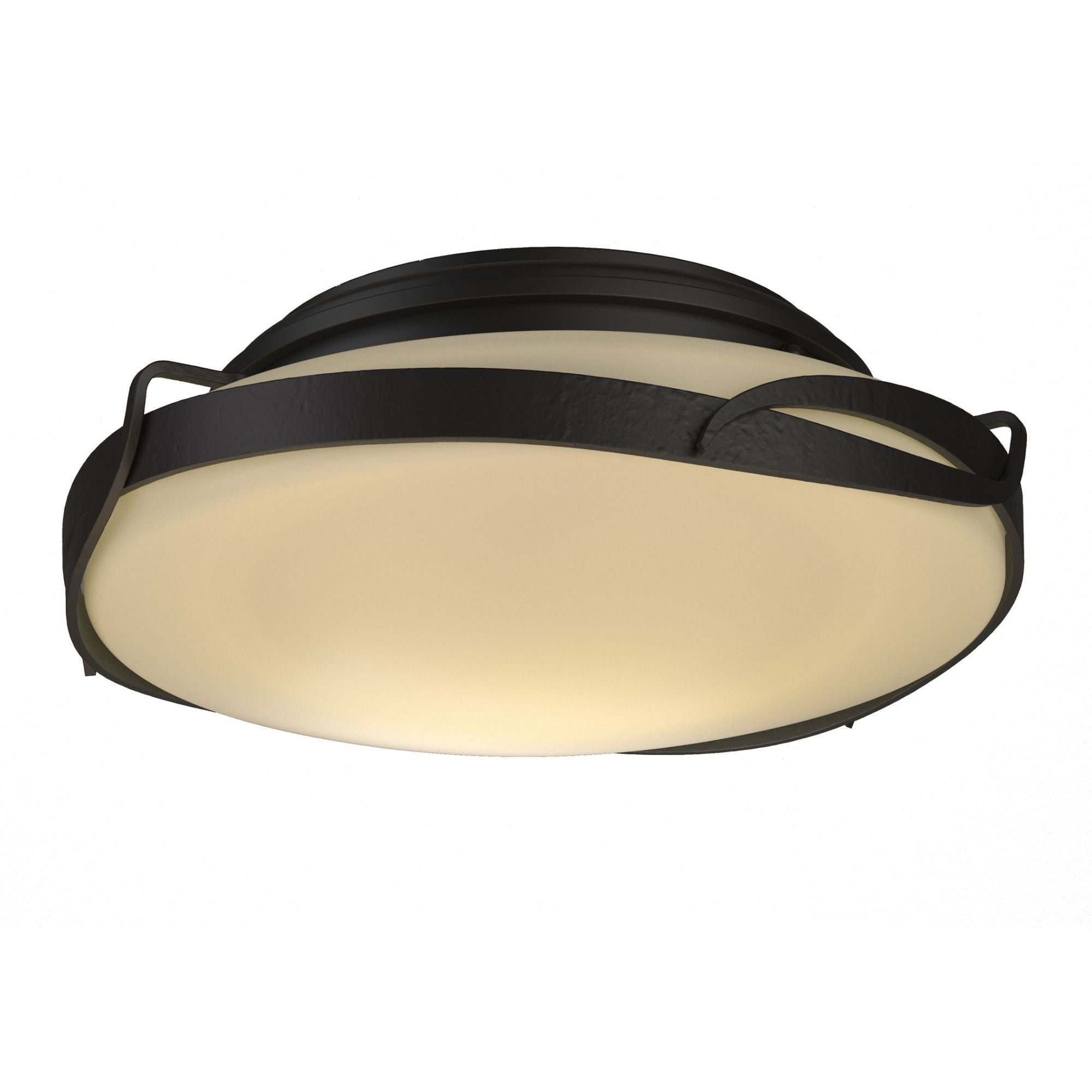 Flora Flush Mount 2-Light Opal Glass (GG) in Black