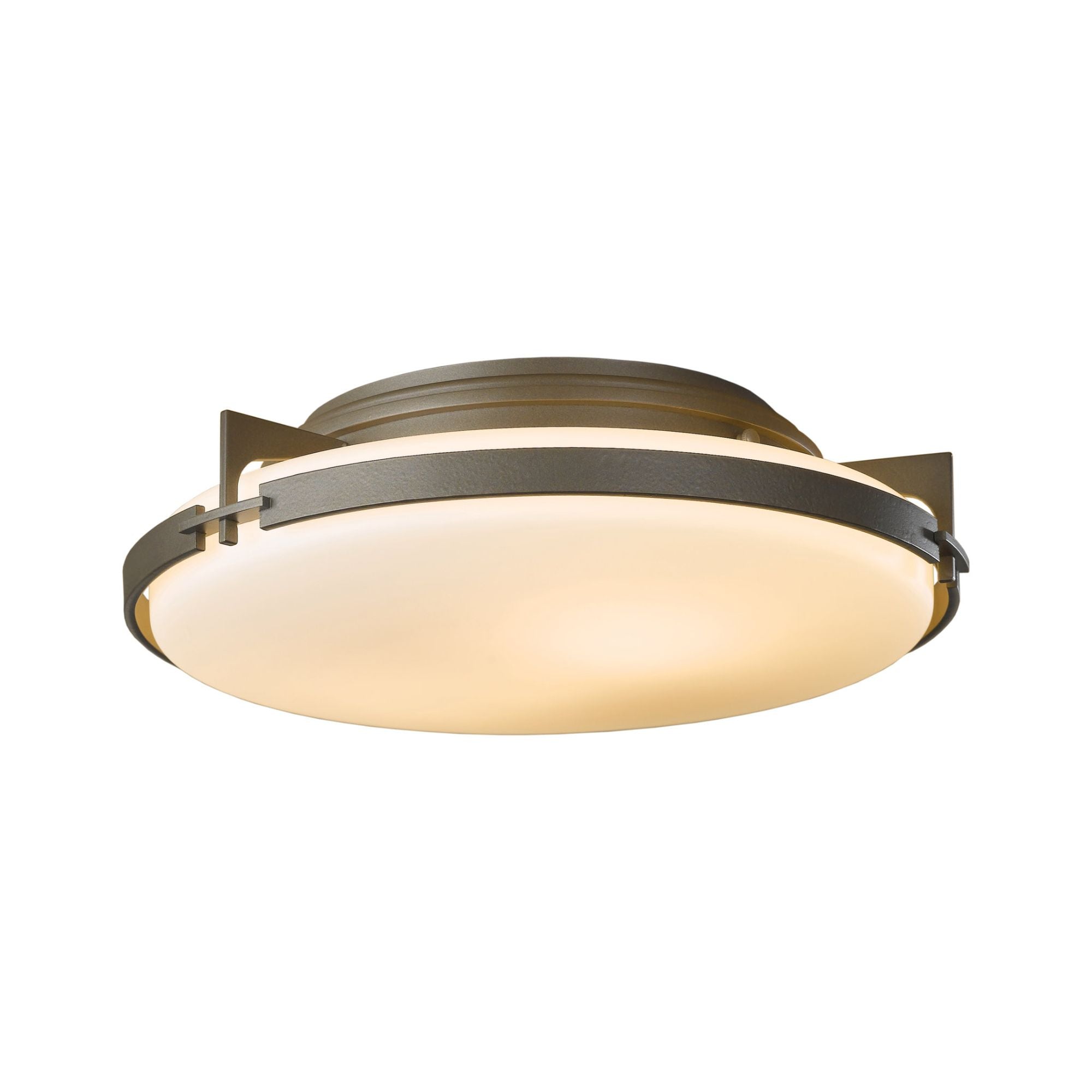 Metra Flush Mount 2-Light Opal Glass (GG) in Dark Smoke