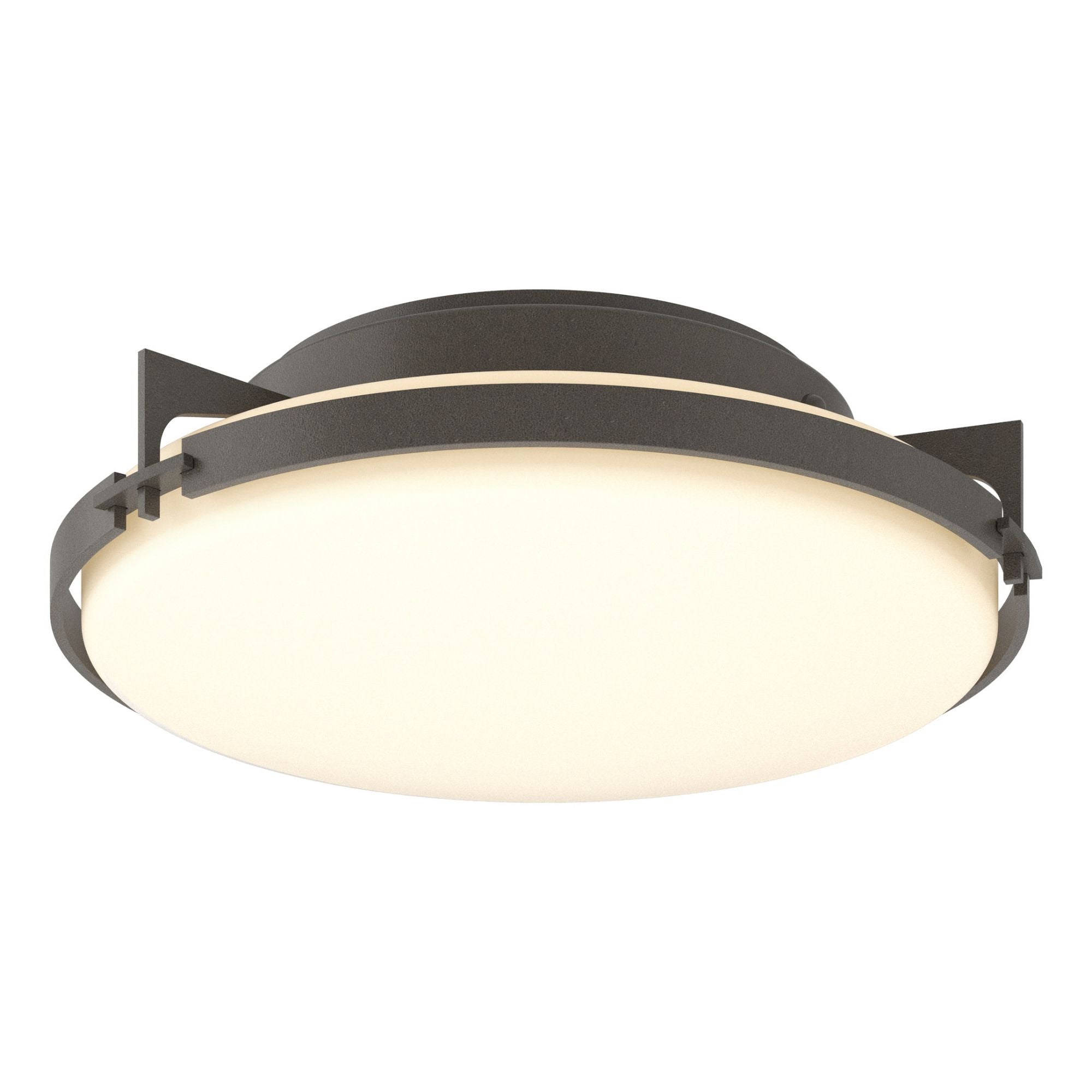 Metra Flush Mount 2-Light Opal Glass (GG) in Dark Smoke