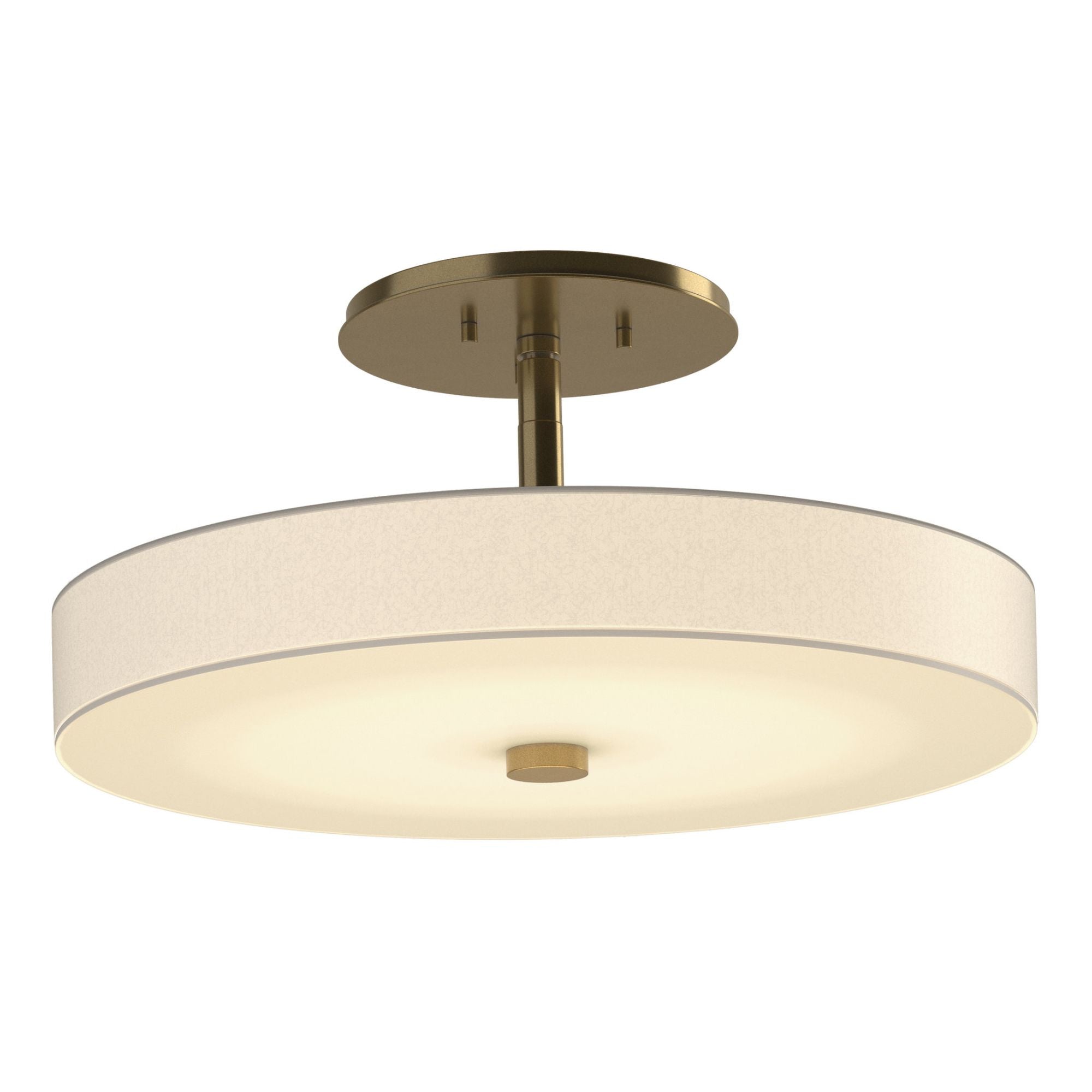 Disq LED Semi-Flush LED Spun Frost (SH) in Modern Brass