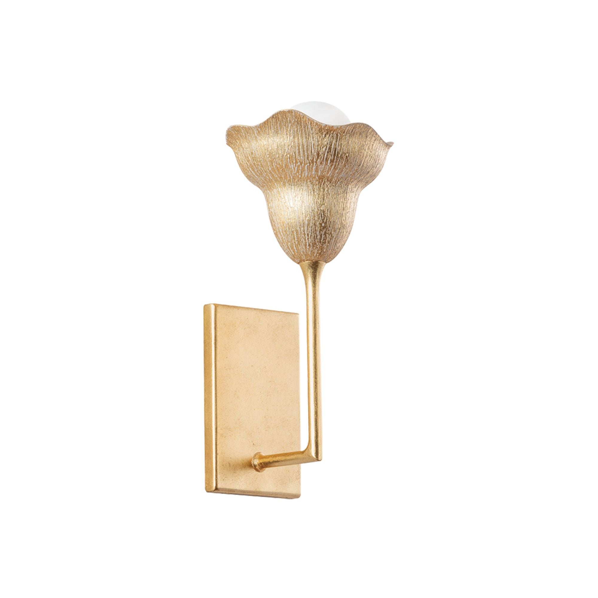 Alora 1-Light Wall Sconce in Vintage Gold Leaf 6.5W x 14.5H