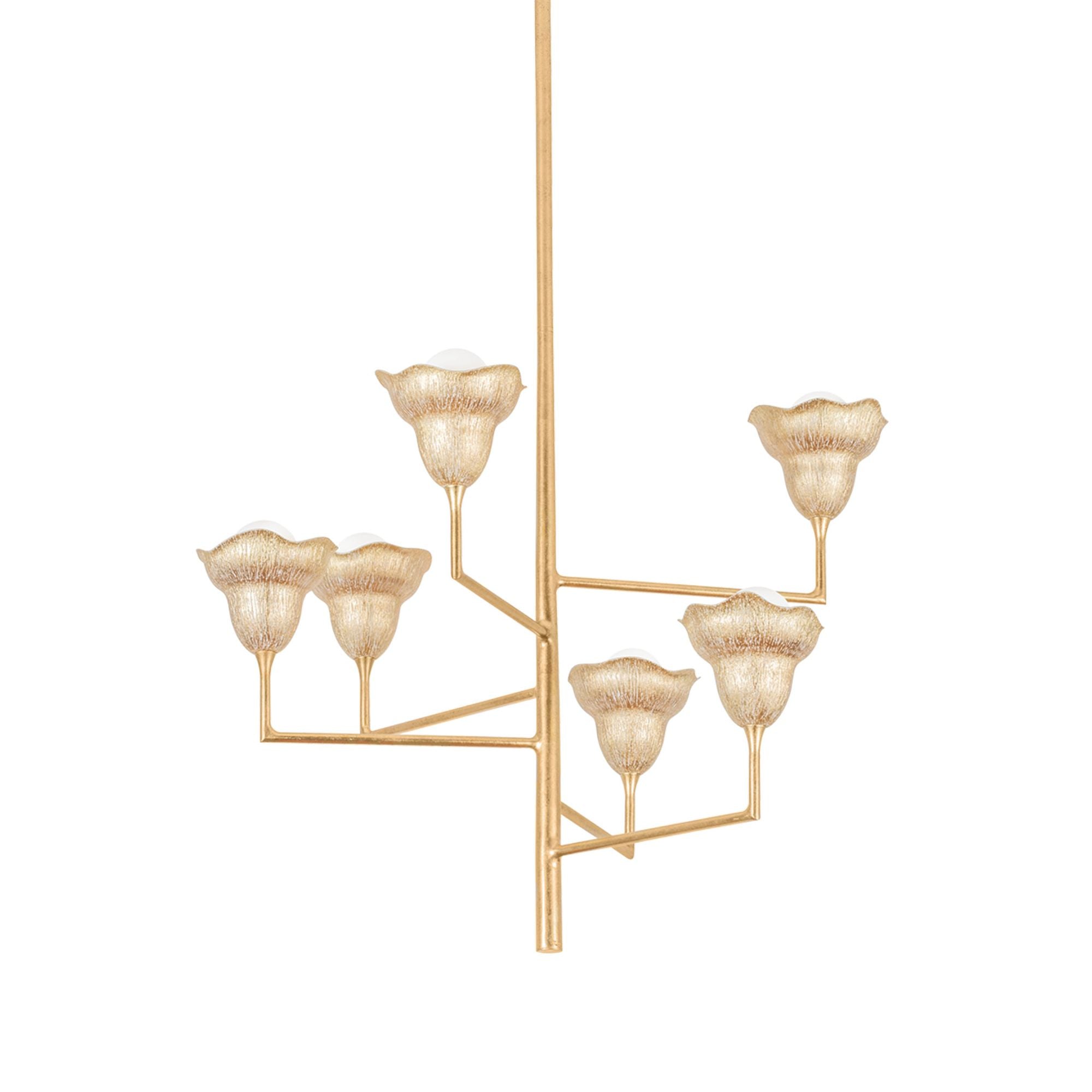 Alora 6-Light Chandelier in Vintage Gold Leaf 32W x 28.5H