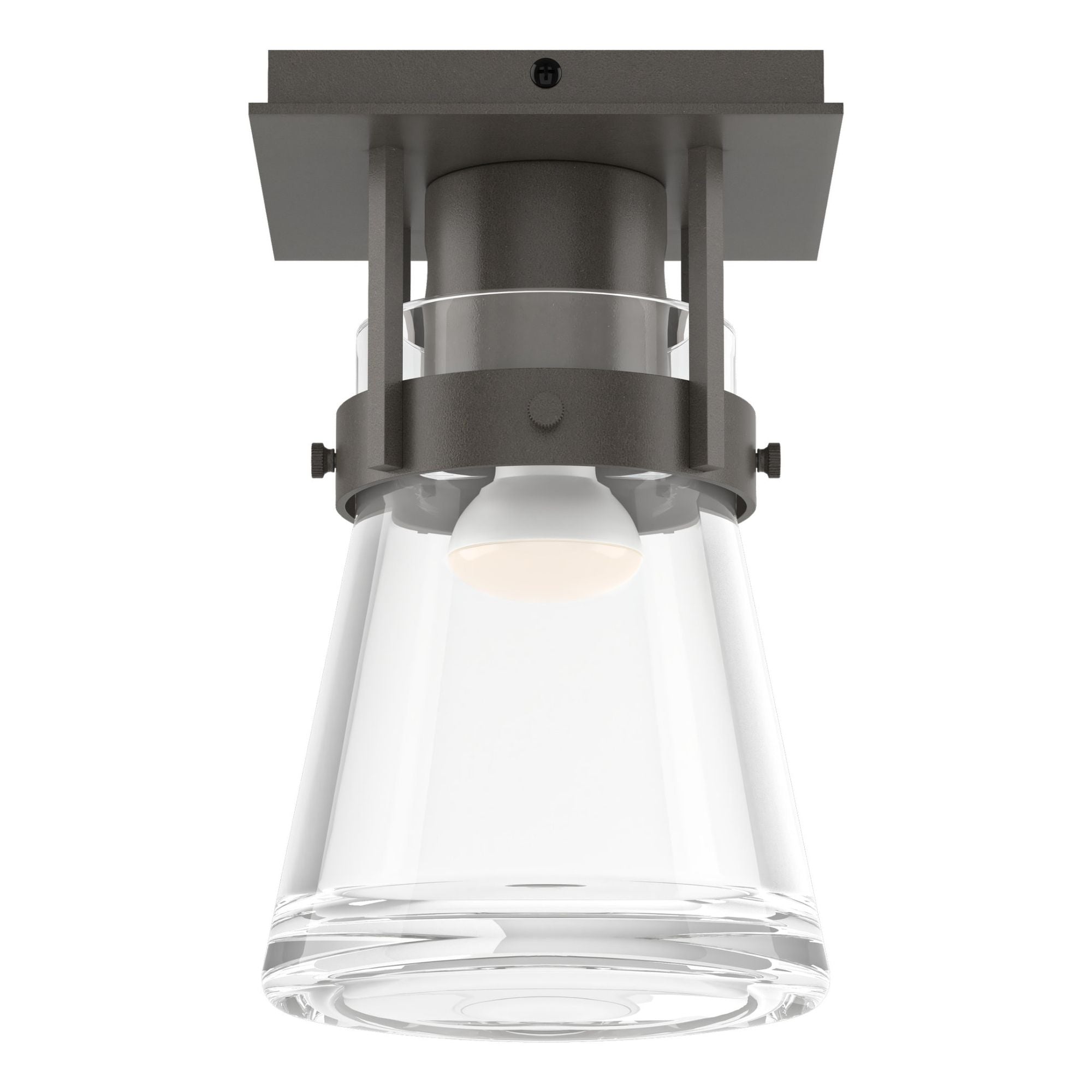 Erlenmeyer 1 Light Semi-Flush 1-Light Clear Glass (ZM) in Dark Smoke
