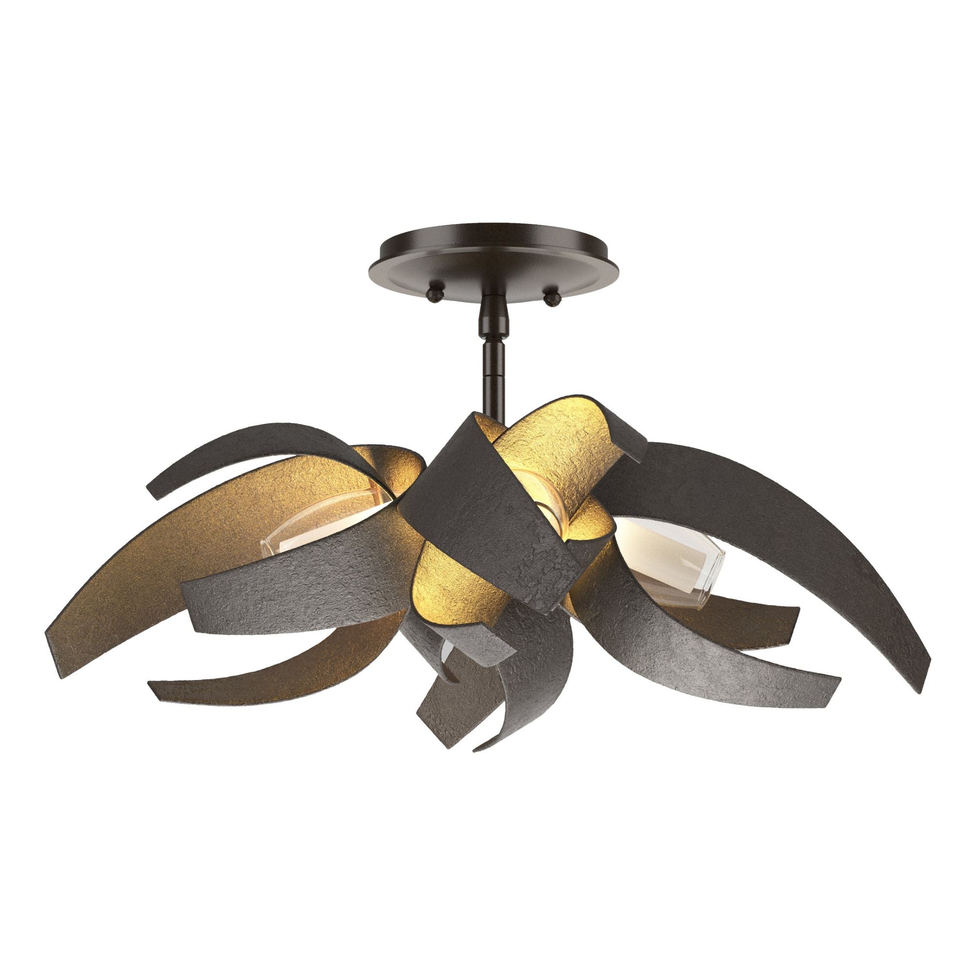 Corona Semi-Flush 4-Light Clear Glass with Frosted Diffuser (YE) in Oil Rubbed Bronze