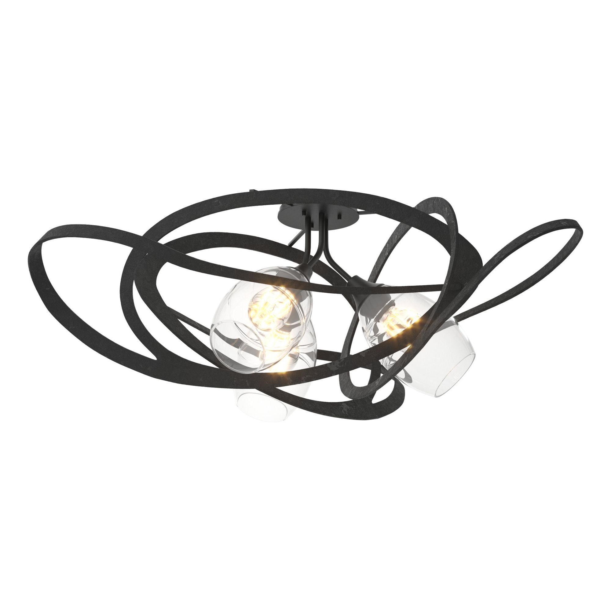 Nest Semi-Flush 3-Light Clear Glass (ZM) in Black