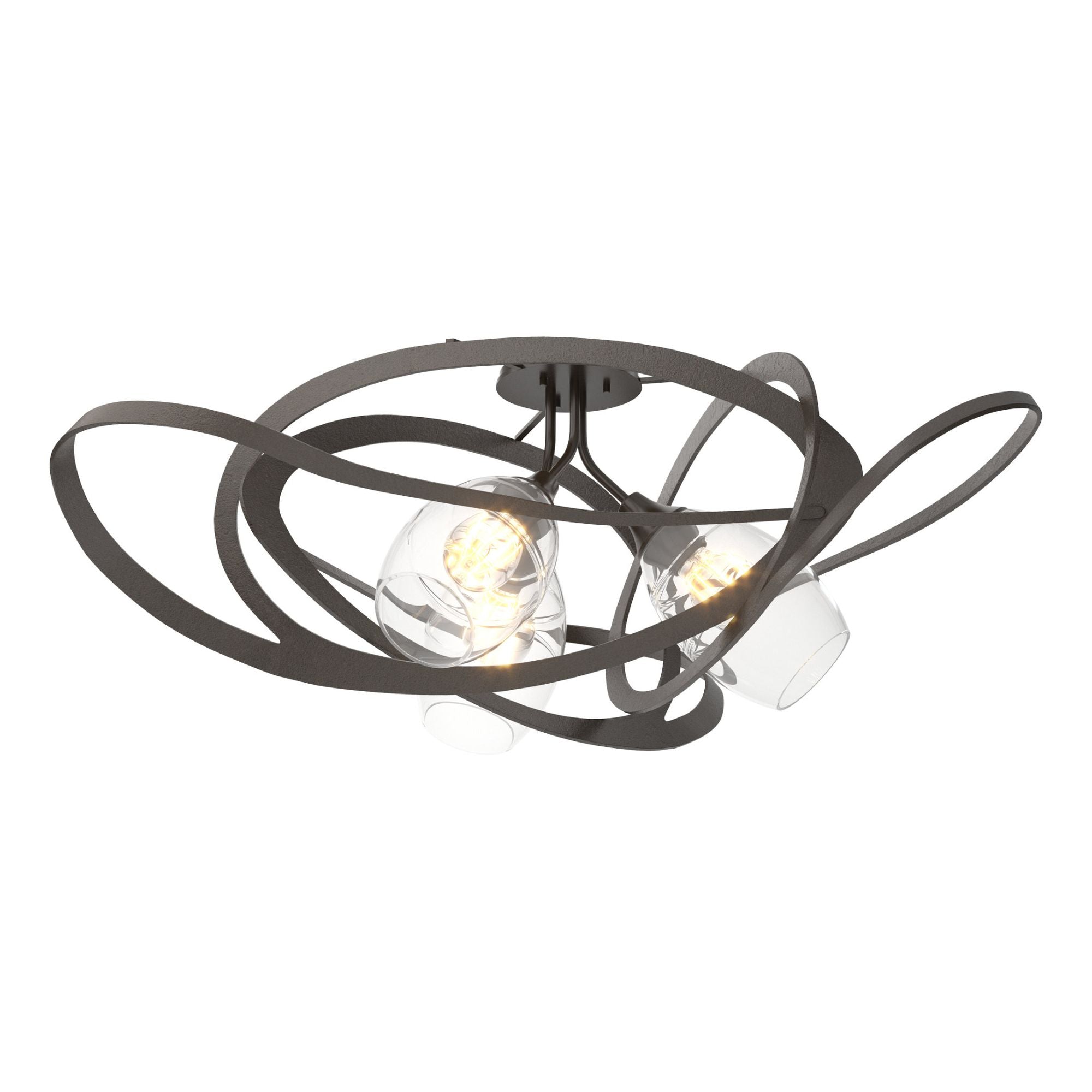 Nest Semi-Flush 3-Light Clear Glass (ZM) in Oil Rubbed Bronze