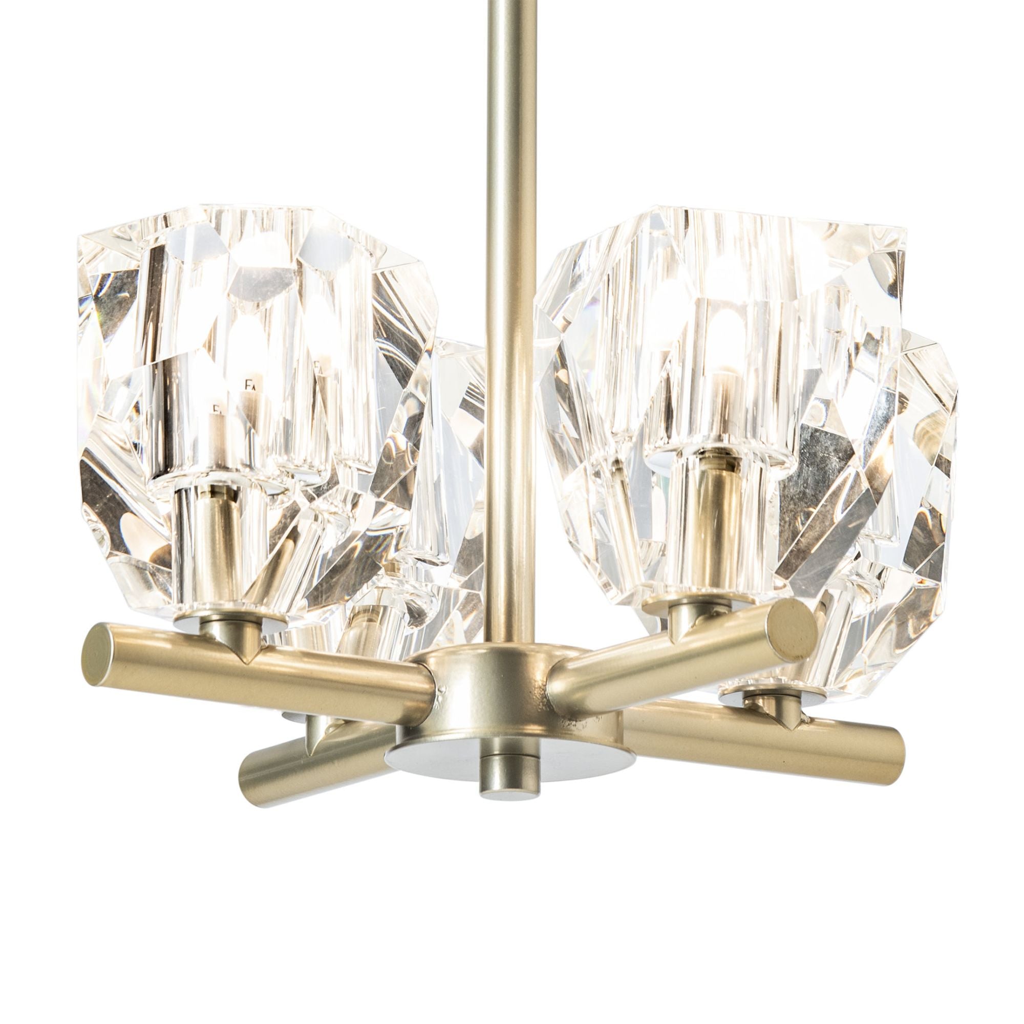 Gatsby 4-Light Semi-Flush/Pendant 4-Light Crystal in Modern Brass