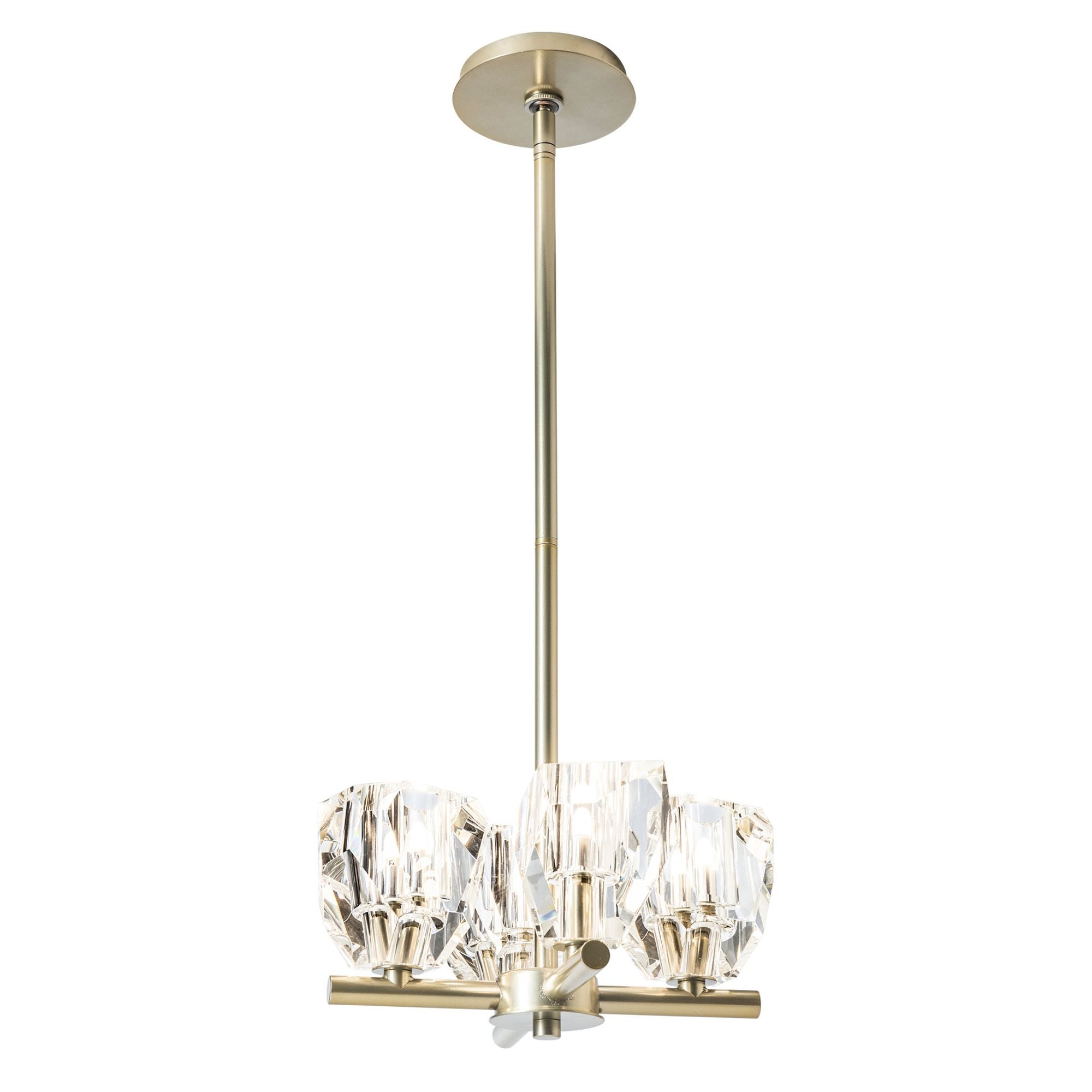 Gatsby 4-Light Semi-Flush/Pendant 4-Light Crystal in Modern Brass