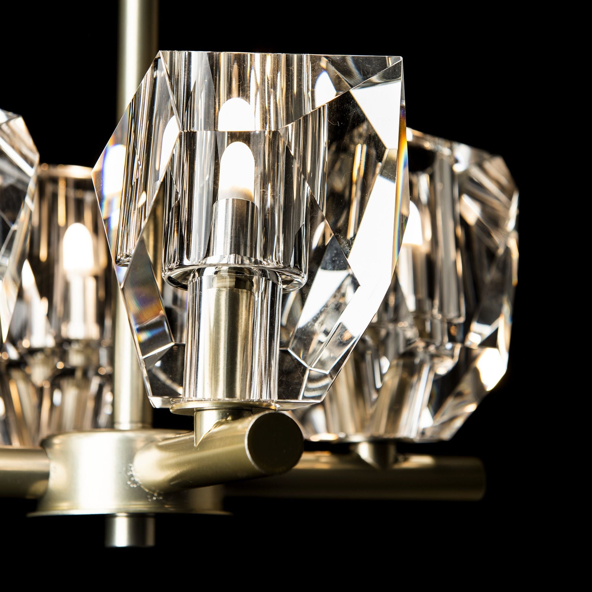 Gatsby 4-Light Semi-Flush/Pendant 4-Light Crystal in Modern Brass