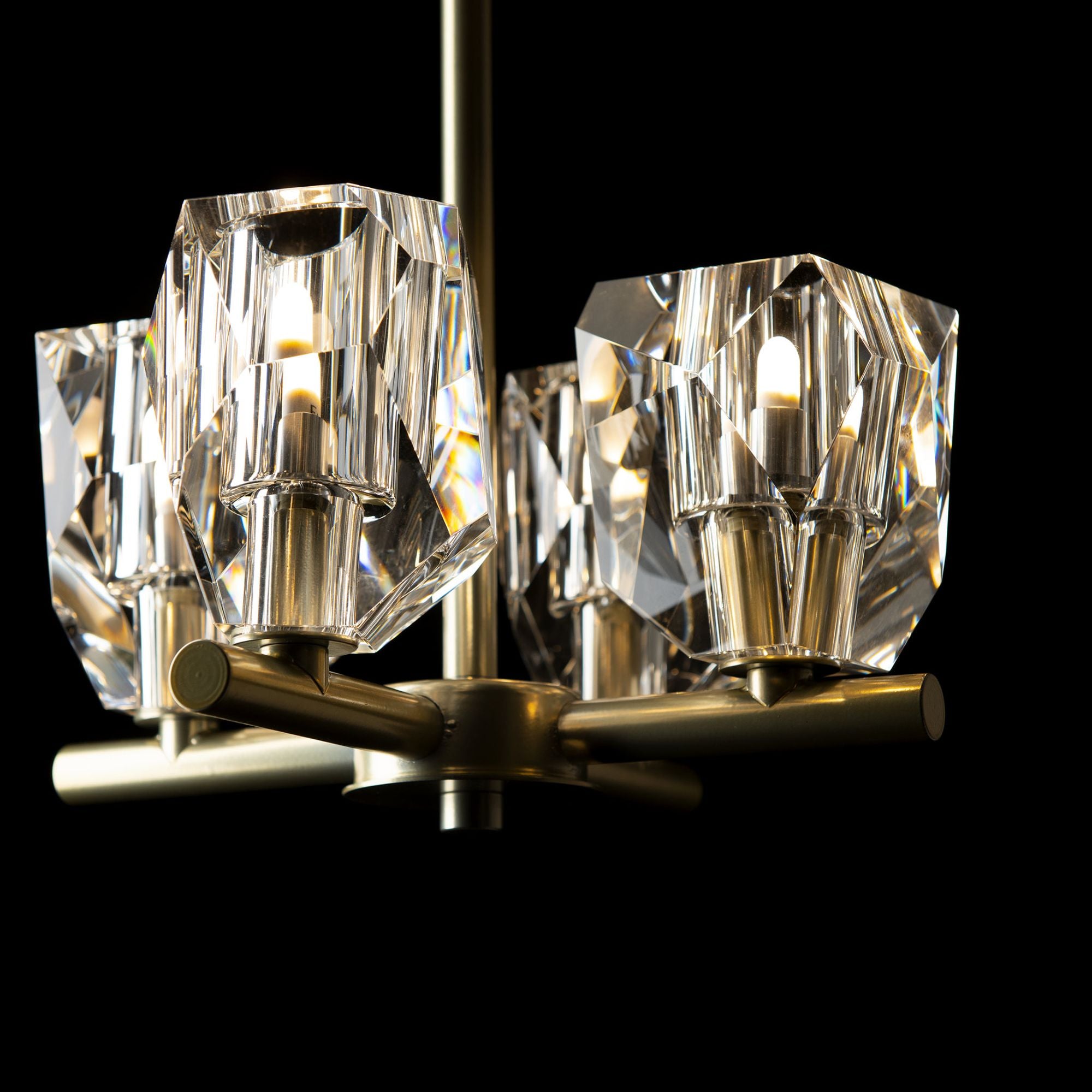 Gatsby 4-Light Semi-Flush/Pendant 4-Light Crystal in Modern Brass