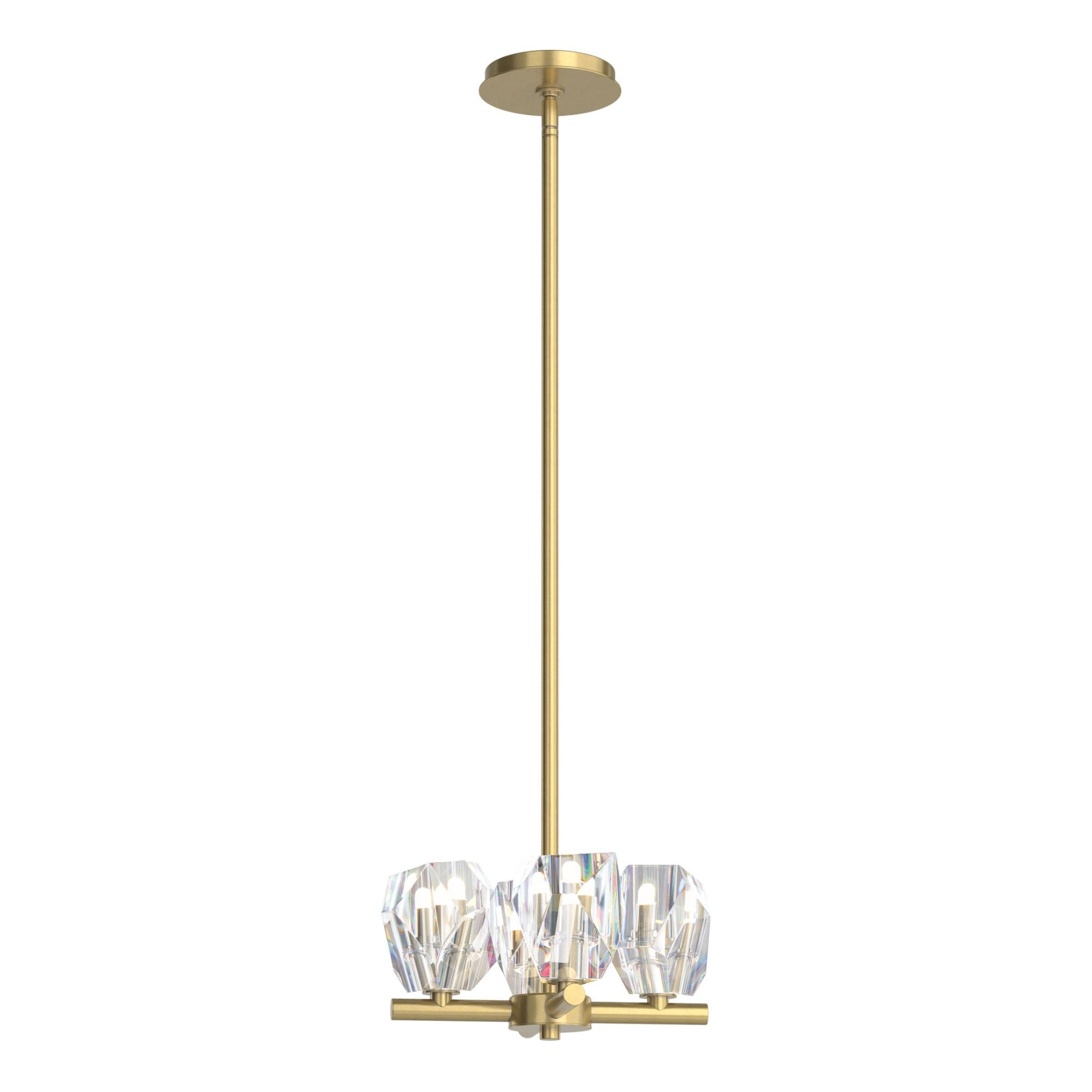 Gatsby 4-Light Semi-Flush/Pendant 4-Light Crystal in Modern Brass