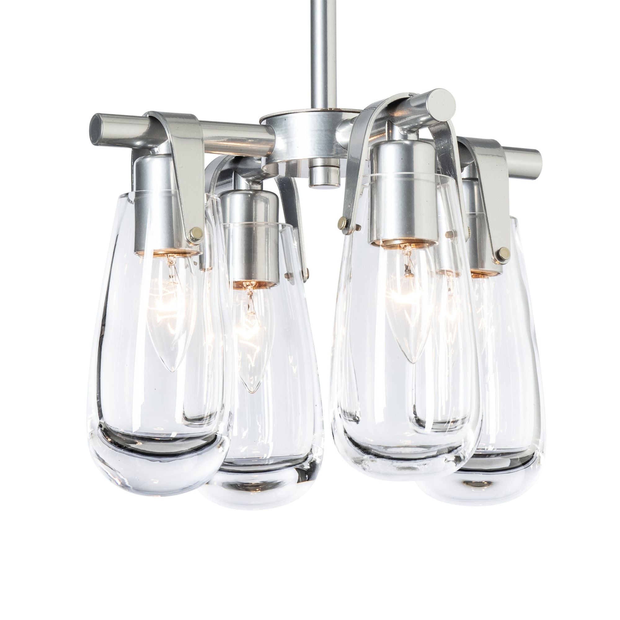 Eos Semi-Flush/Pendant 4-Light Clear Glass (ZM) in Sterling