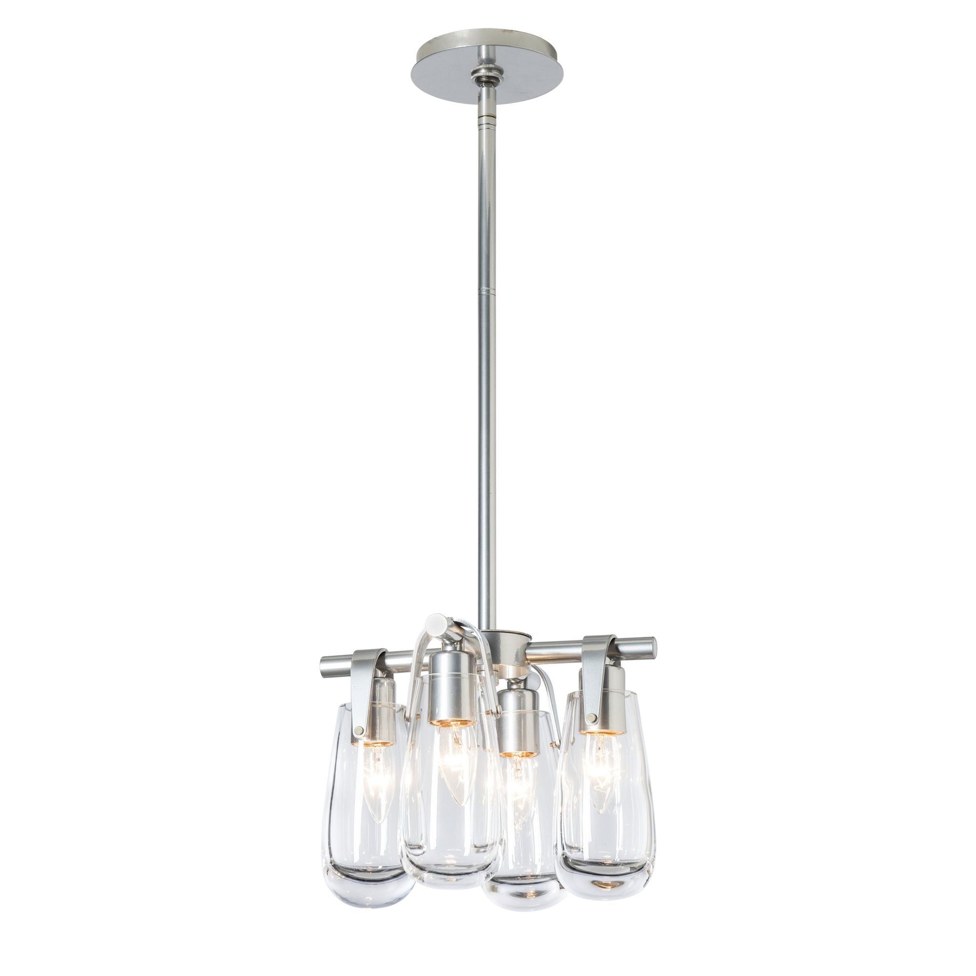 Eos Semi-Flush/Pendant 4-Light Clear Glass (ZM) in Sterling