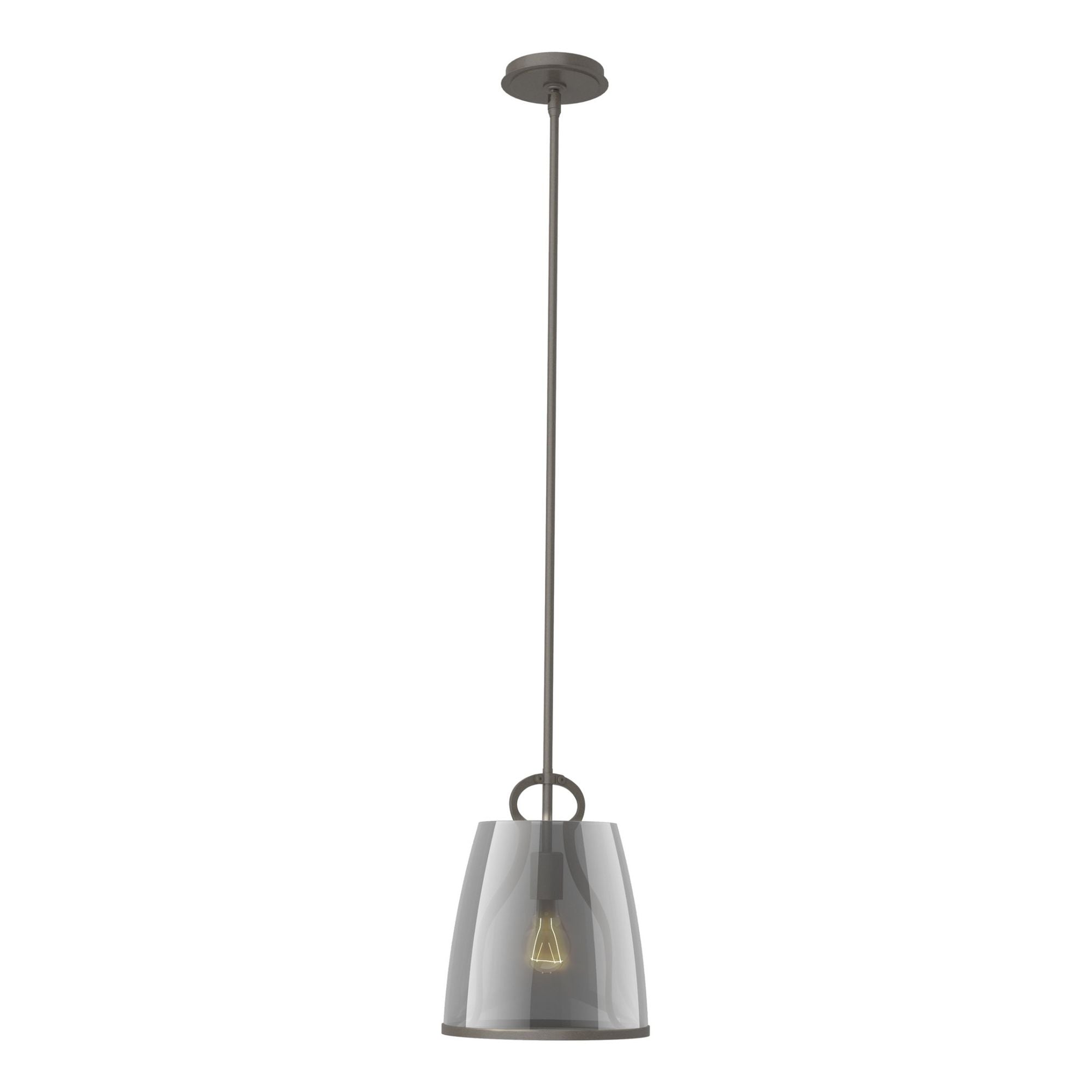 Caliper Pendant 1-Light Plated Smoke Glass (PS) in Dark Smoke