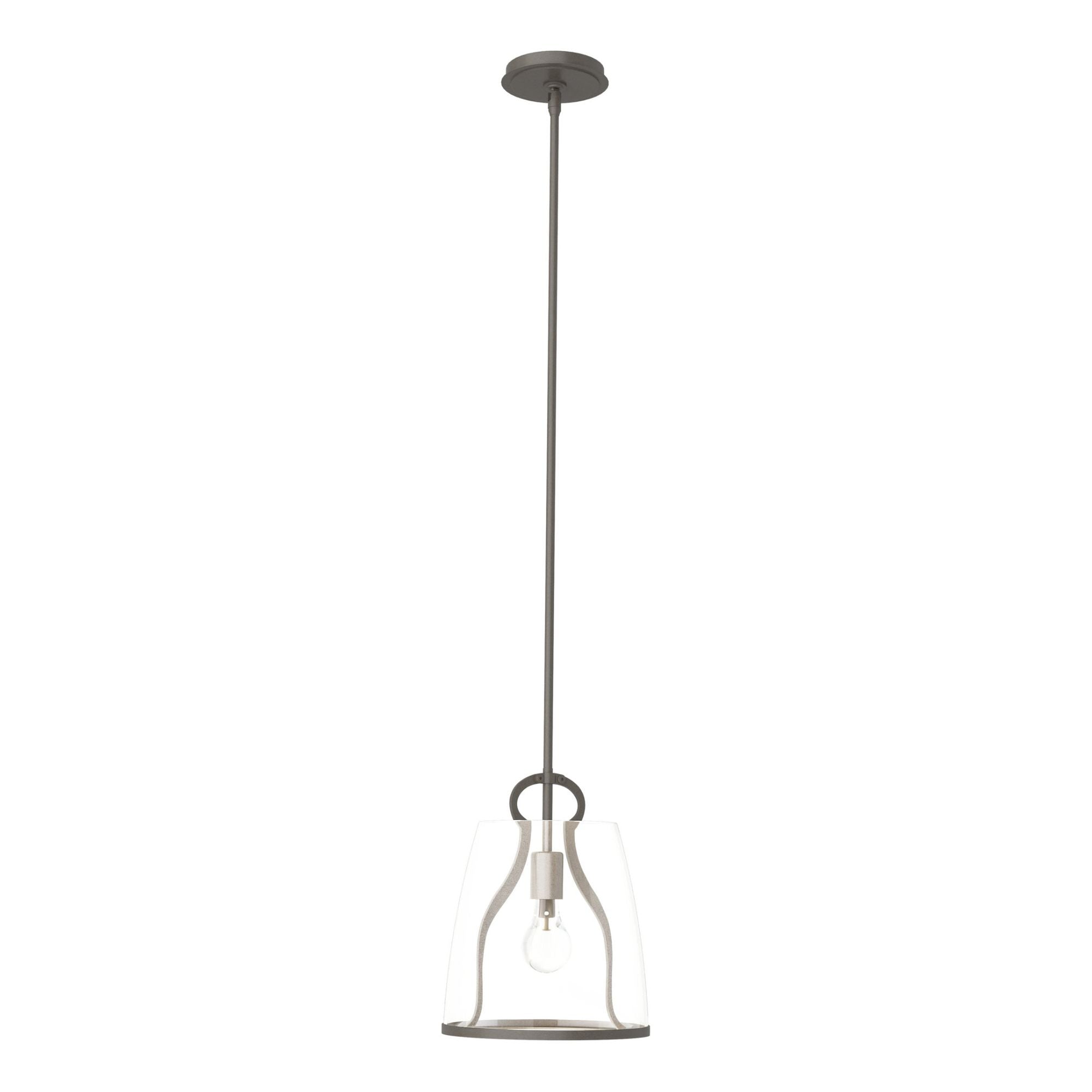 Caliper Pendant 1-Light Clear Glass (ZM) in Dark Smoke