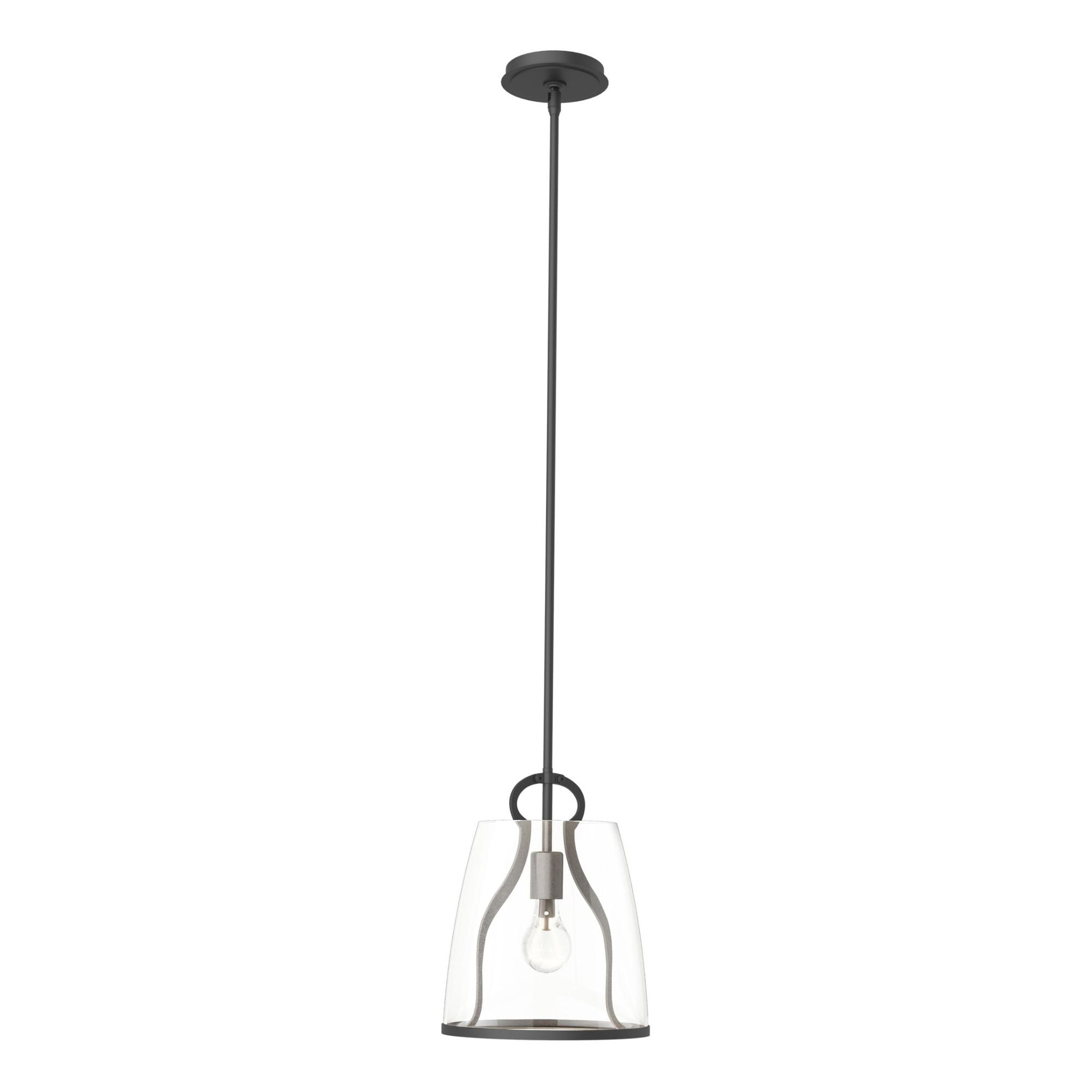 Caliper Pendant 1-Light Clear Glass (ZM) in Black