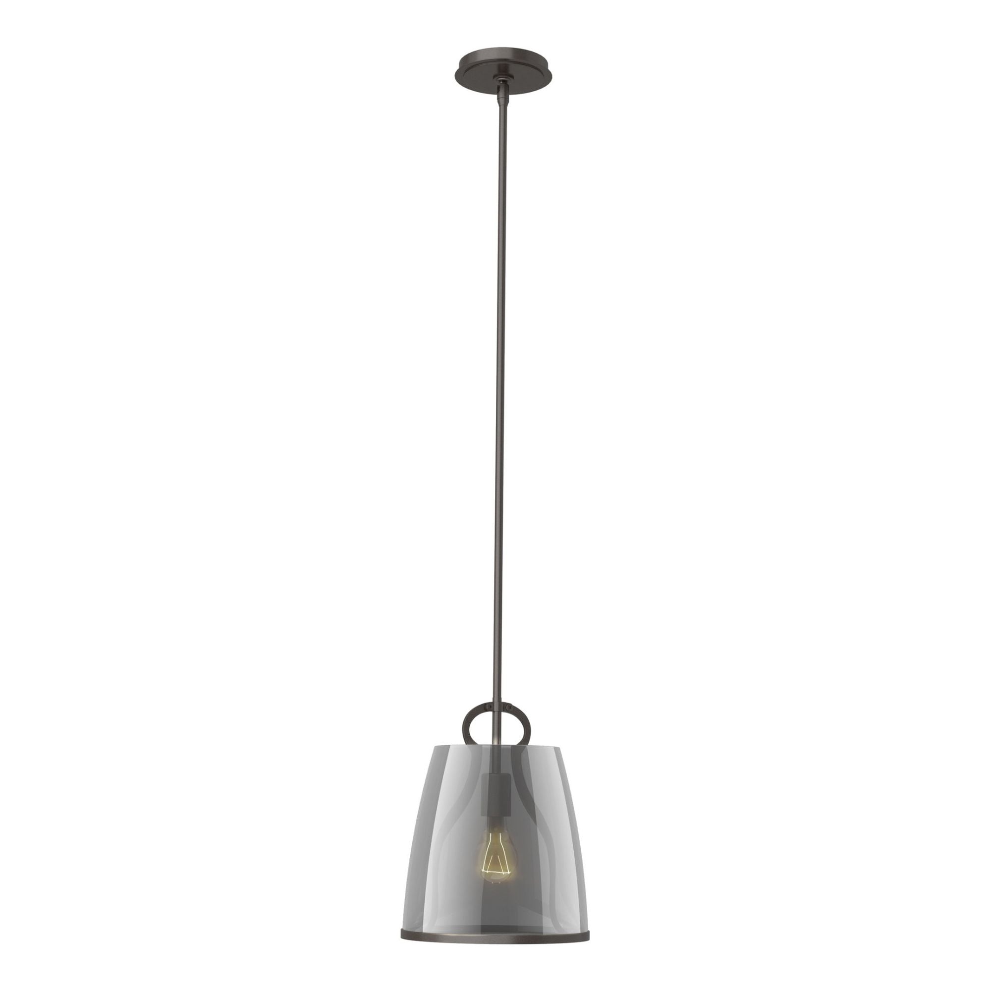 Caliper Pendant 1-Light Plated Smoke Glass (PS) in Oil Rubbed Bronze