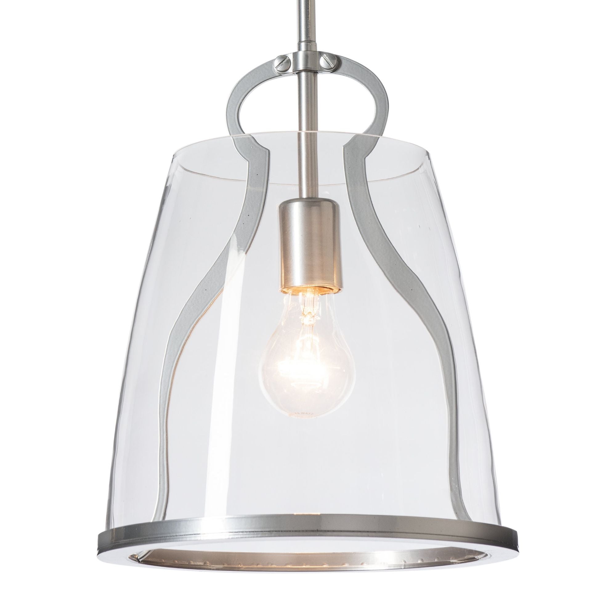 Caliper Pendant 1-Light Clear Glass (ZM) in Sterling