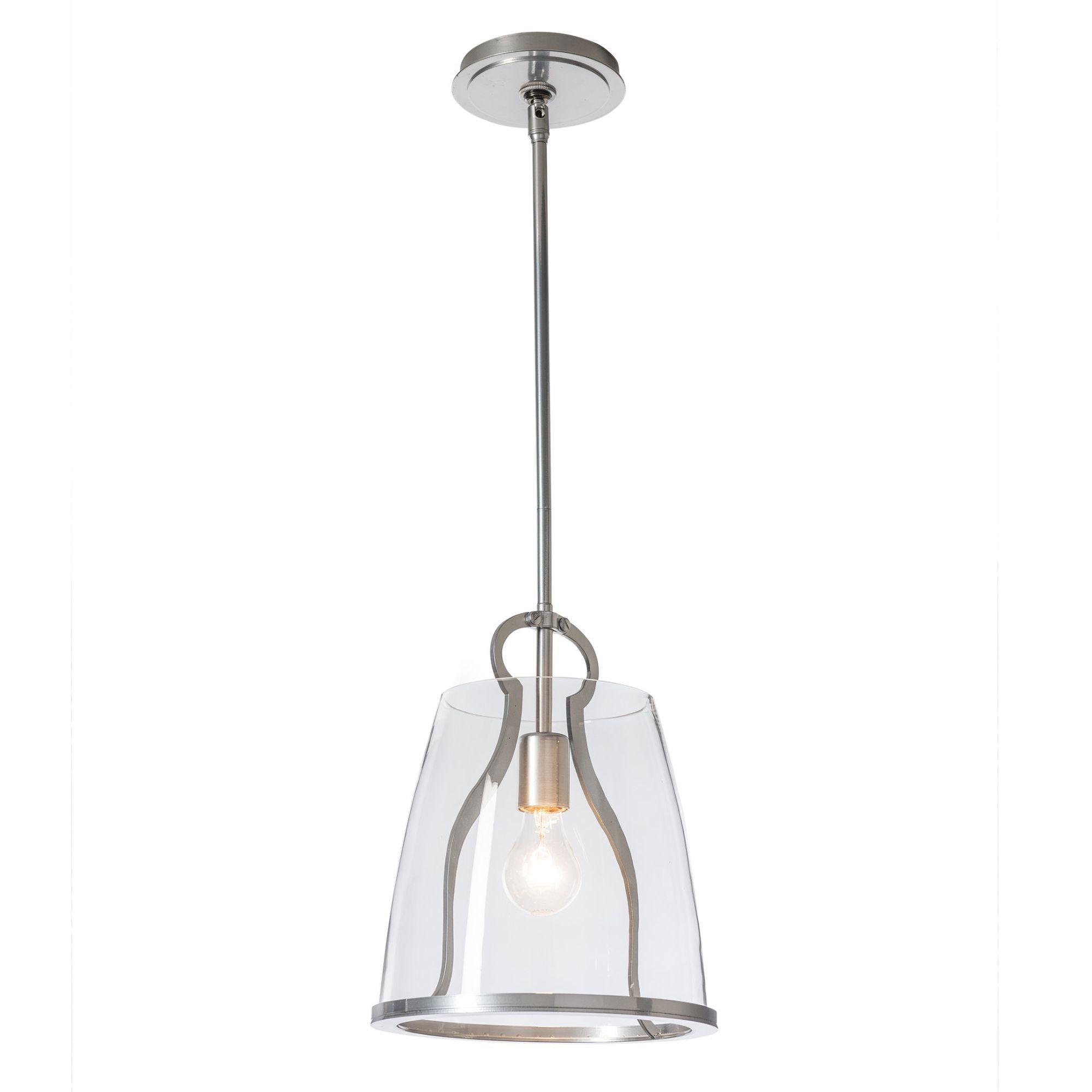 Caliper Pendant 1-Light Clear Glass (ZM) in Sterling