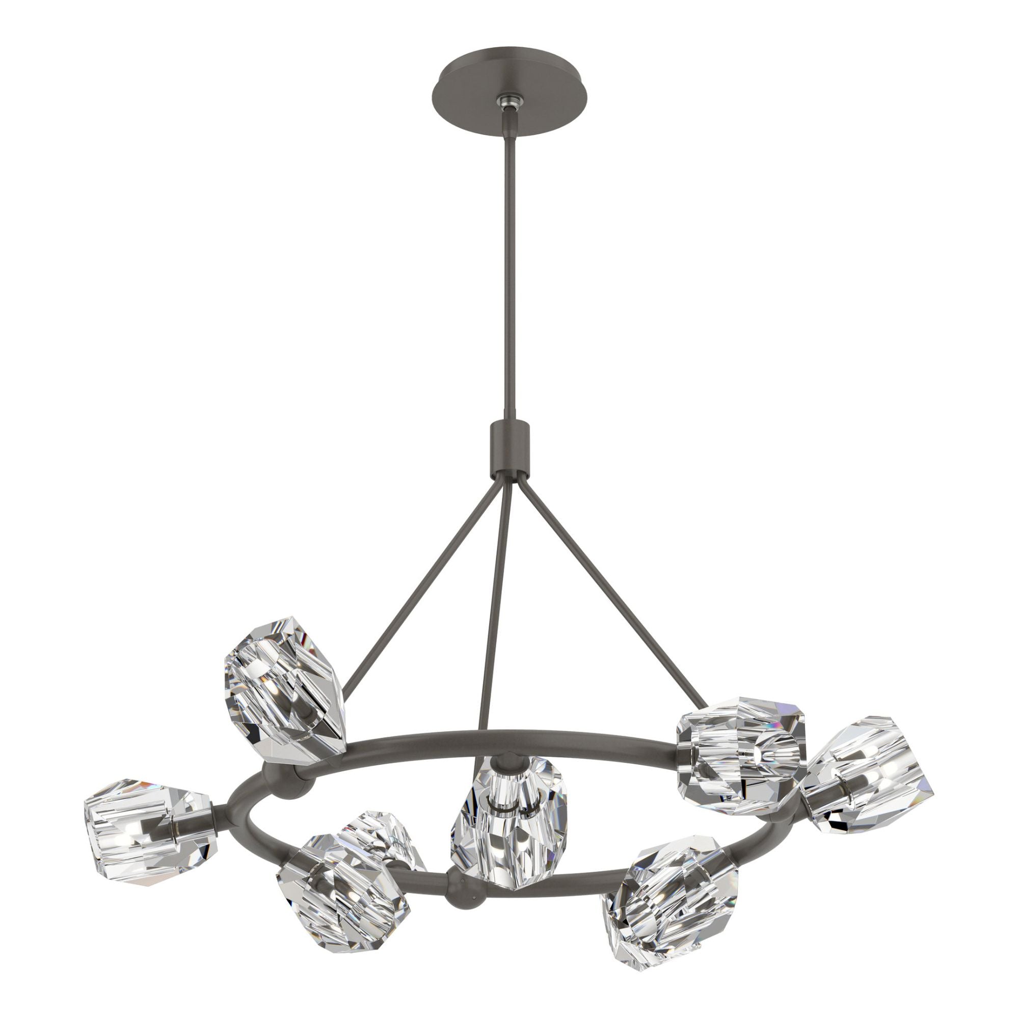 Gatsby 9-Light Ring Pendant 9-Light Crystal in Dark Smoke