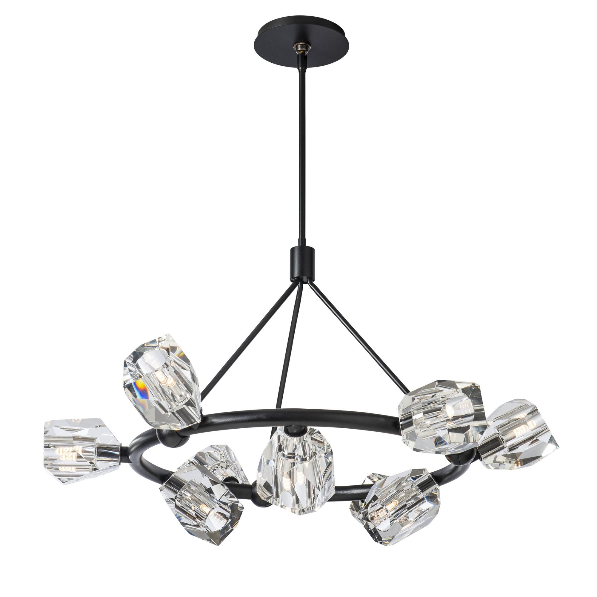Gatsby 9-Light Ring Pendant 9-Light Crystal in Black
