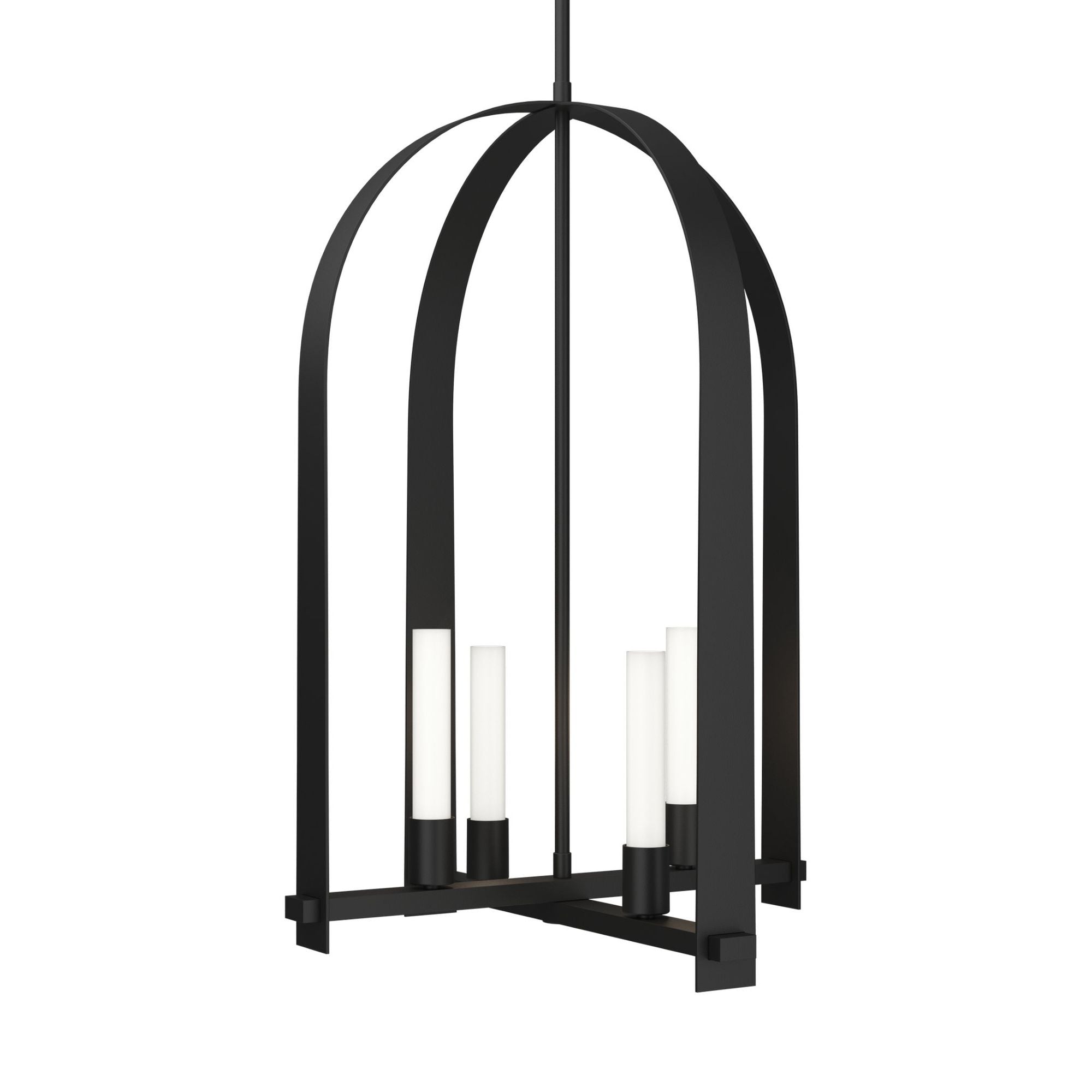 Triomphe 4-Light Pendant 4-Light Frosted Glass (FD) in Black