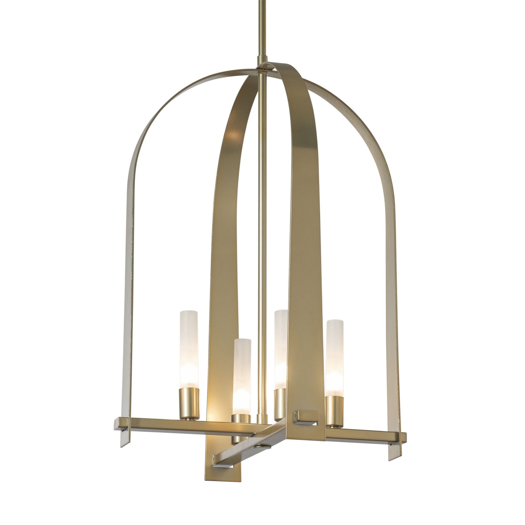 Triomphe 4-Light Pendant 4-Light Frosted Glass (FD) in Modern Brass
