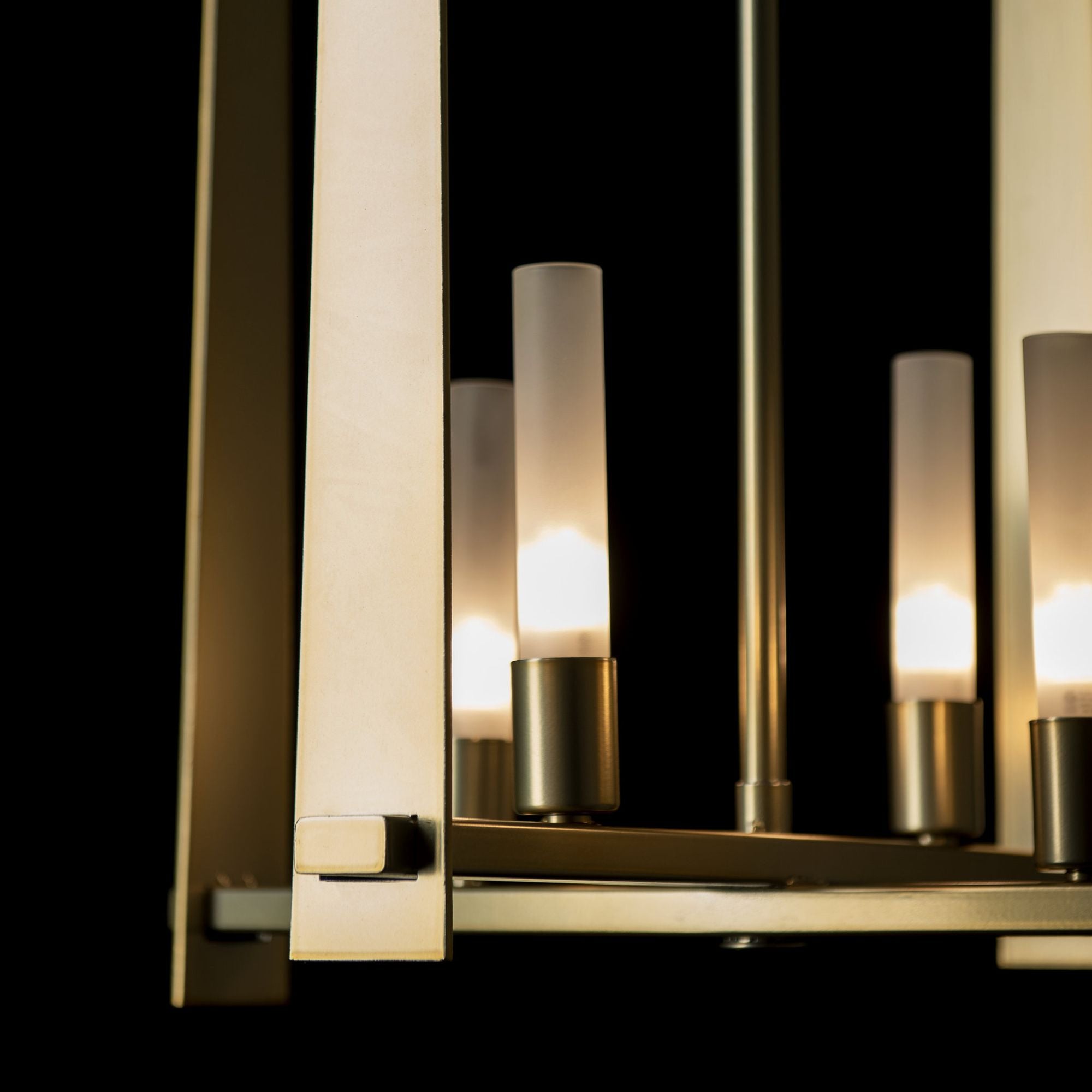 Triomphe 4-Light Pendant 4-Light Frosted Glass (FD) in Modern Brass