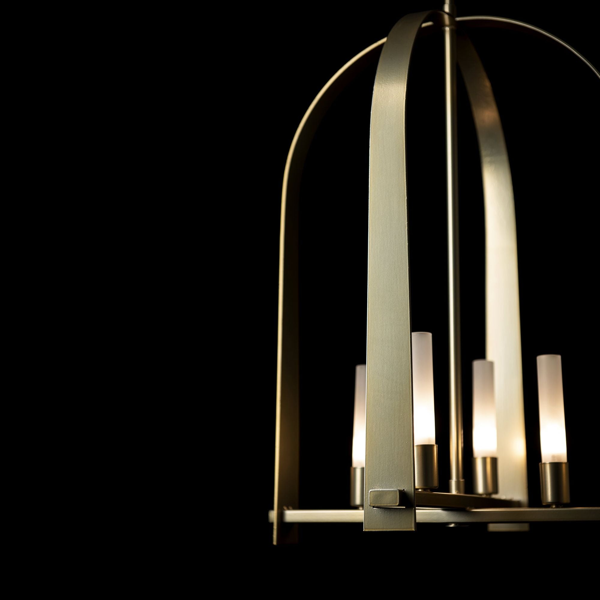 Triomphe 4-Light Pendant 4-Light Frosted Glass (FD) in Modern Brass