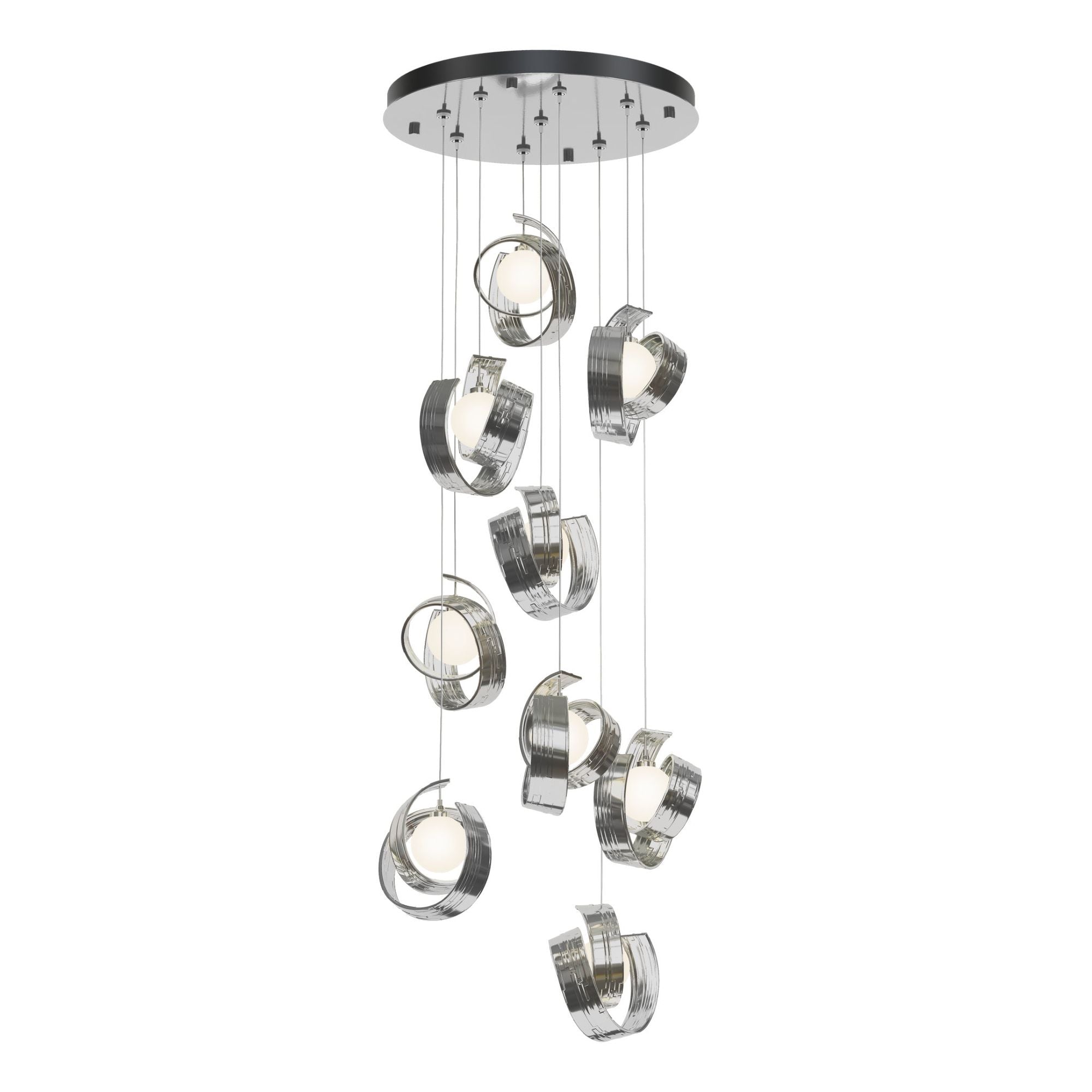 Riza 9-Light Pendant 9-Light Opal Glass (GG) in Sterling