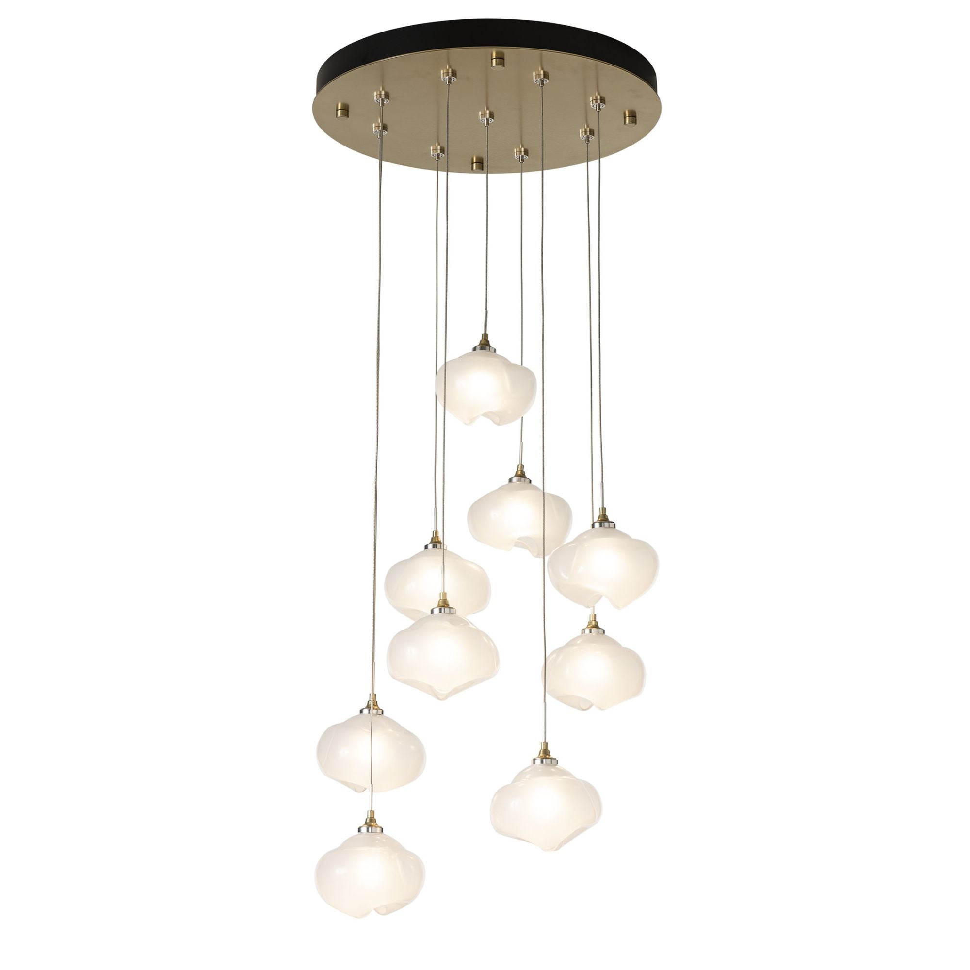 Ume 9-Light Pendant 9-Light Frosted Glass (FD) in Modern Brass
