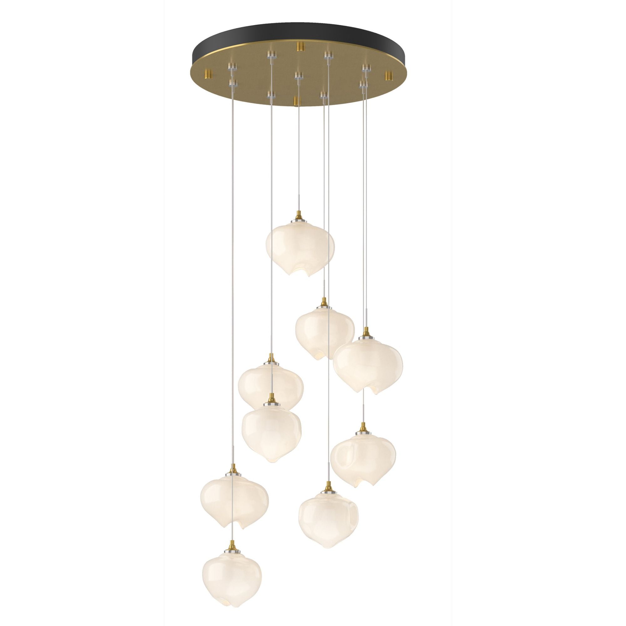 Ume 9-Light Pendant 9-Light Frosted Glass (FD) in Modern Brass