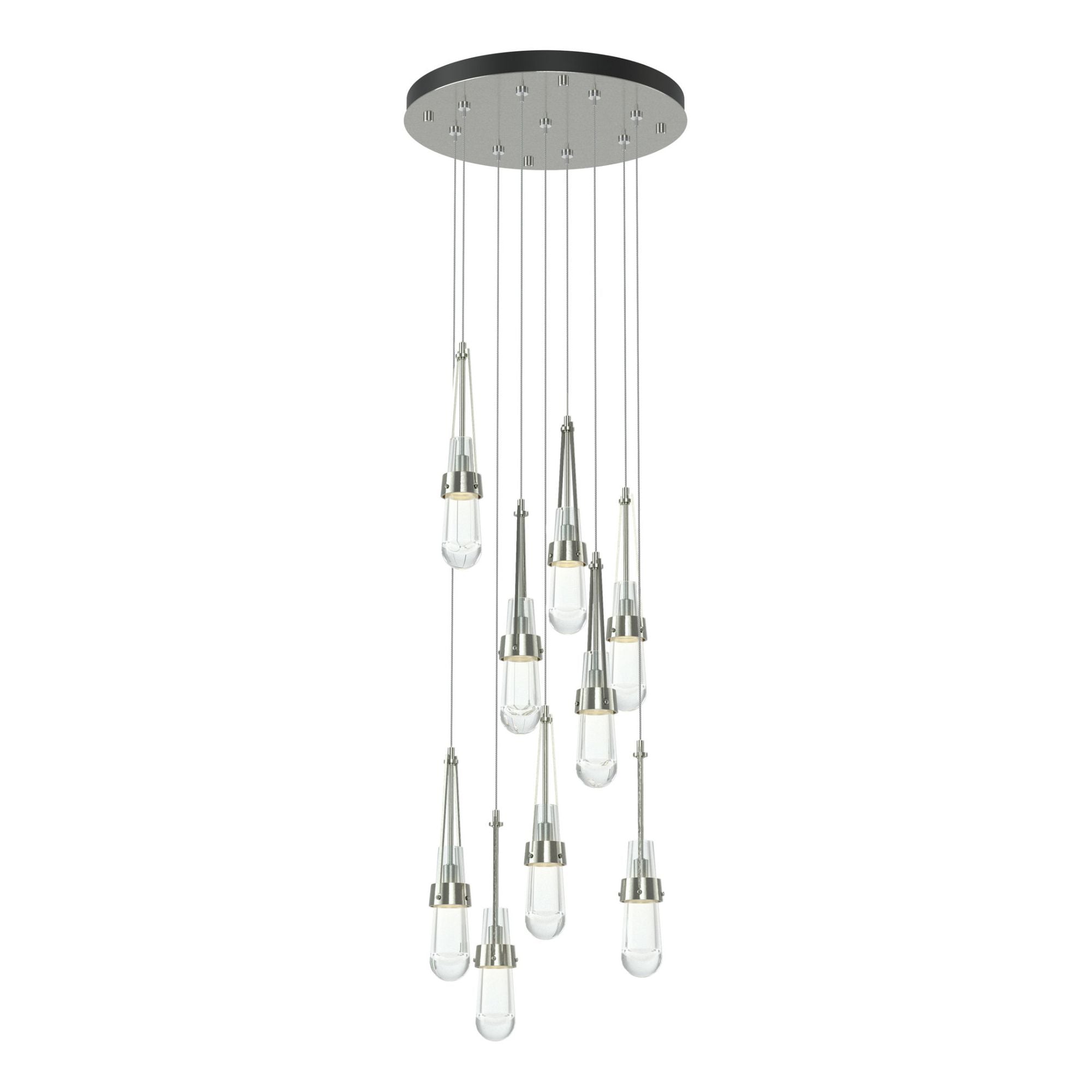 Link 9-Light Clear Glass Pendant 9-Light Clear Glass (ZM) in Sterling