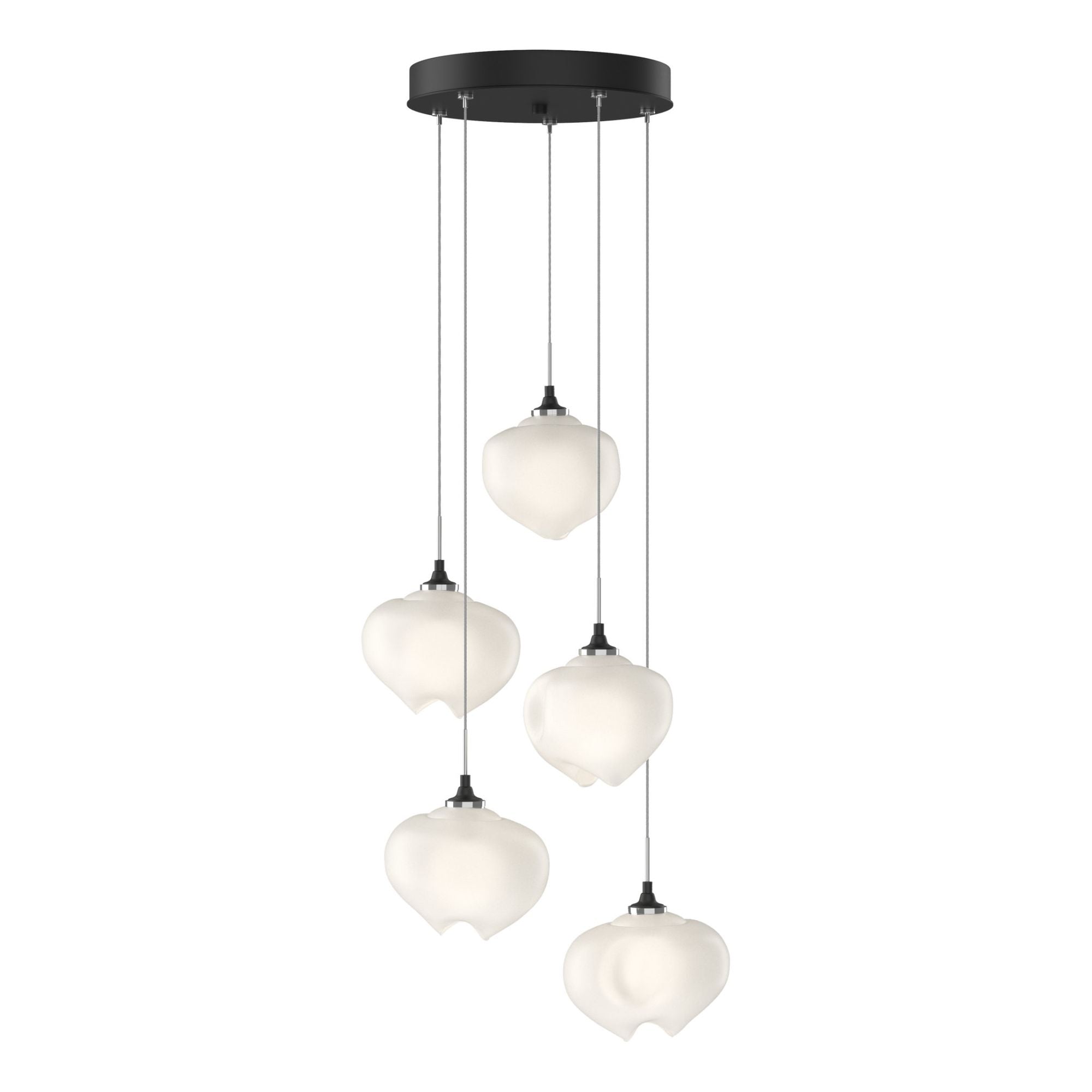 Ume 5-Light Pendant 5-Light Frosted Glass (FD) in Black