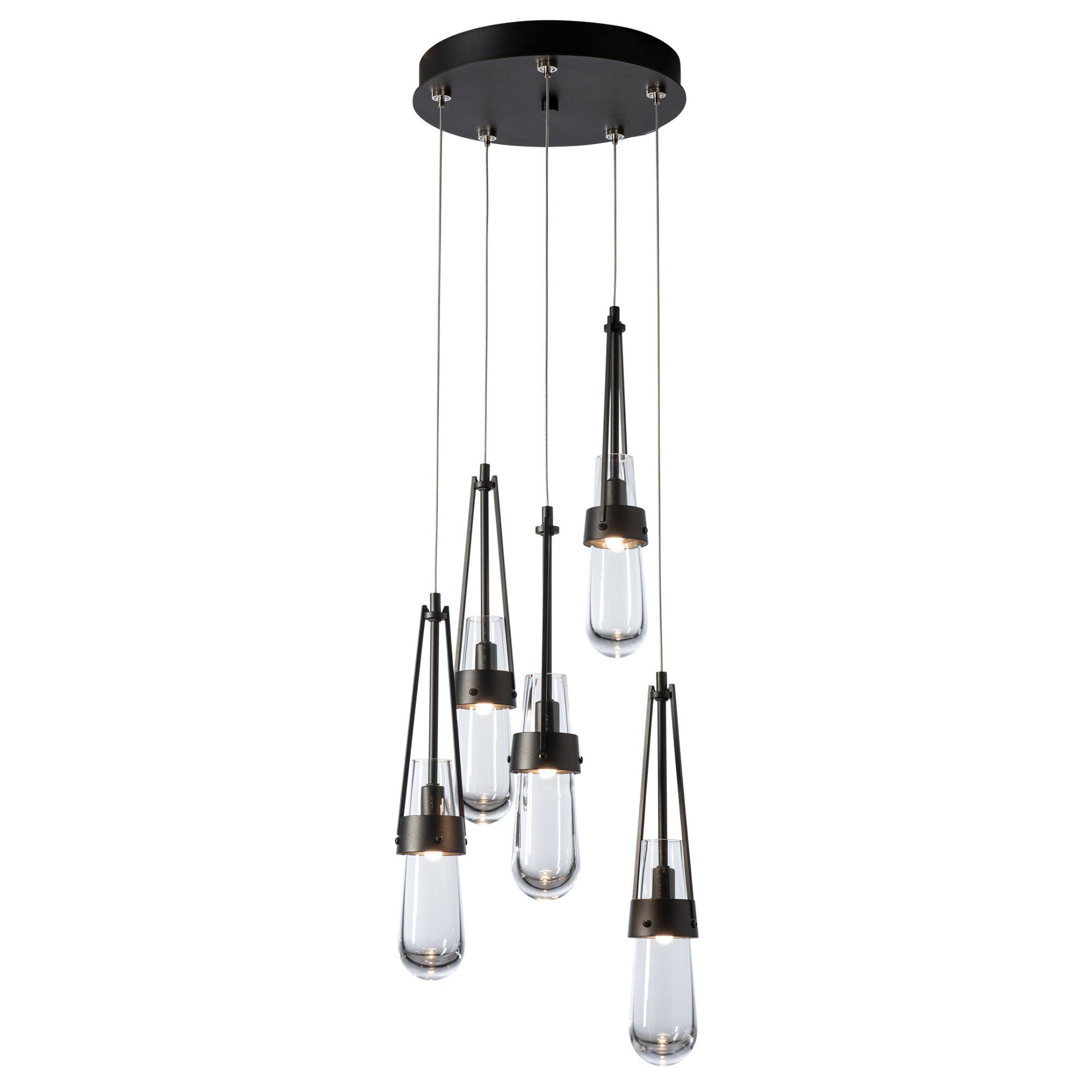 Link 5-Light Clear Glass Pendant 5-Light Clear Glass (ZM) in Oil Rubbed Bronze