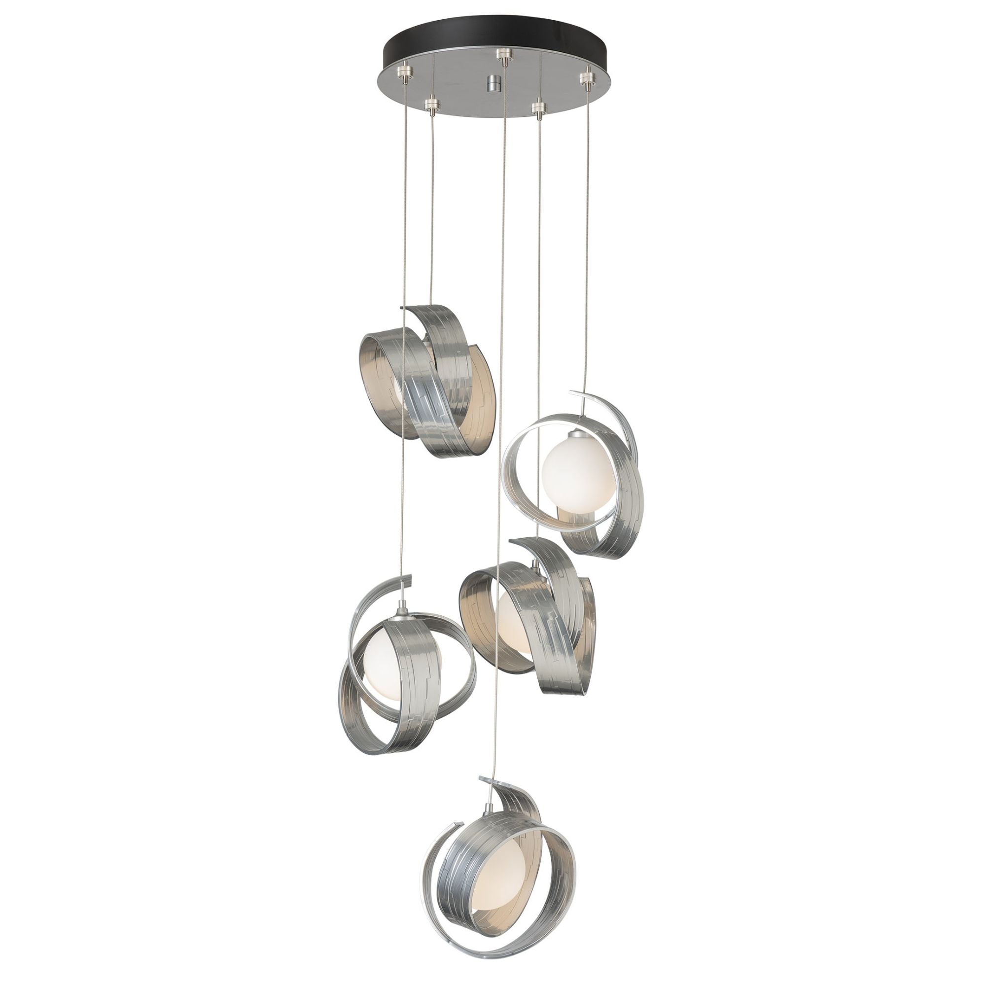 Riza 5-Light Pendant 5-Light Opal Glass (GG) in Sterling